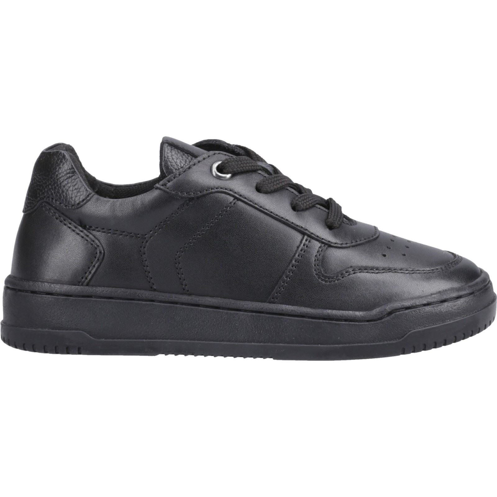 Hush Puppies Dougie Leder Jungen Schwarze Farbe Turnschuhe