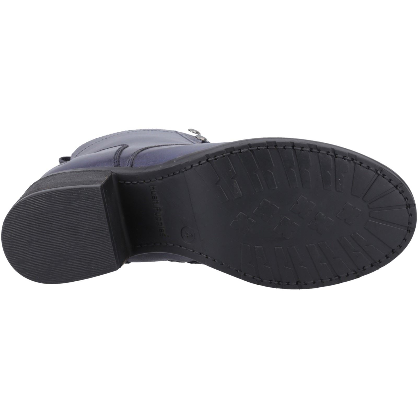 Hush Puppies Harriet Damen Stiefeletten mit hohem Absatz aus navyblauem Leder