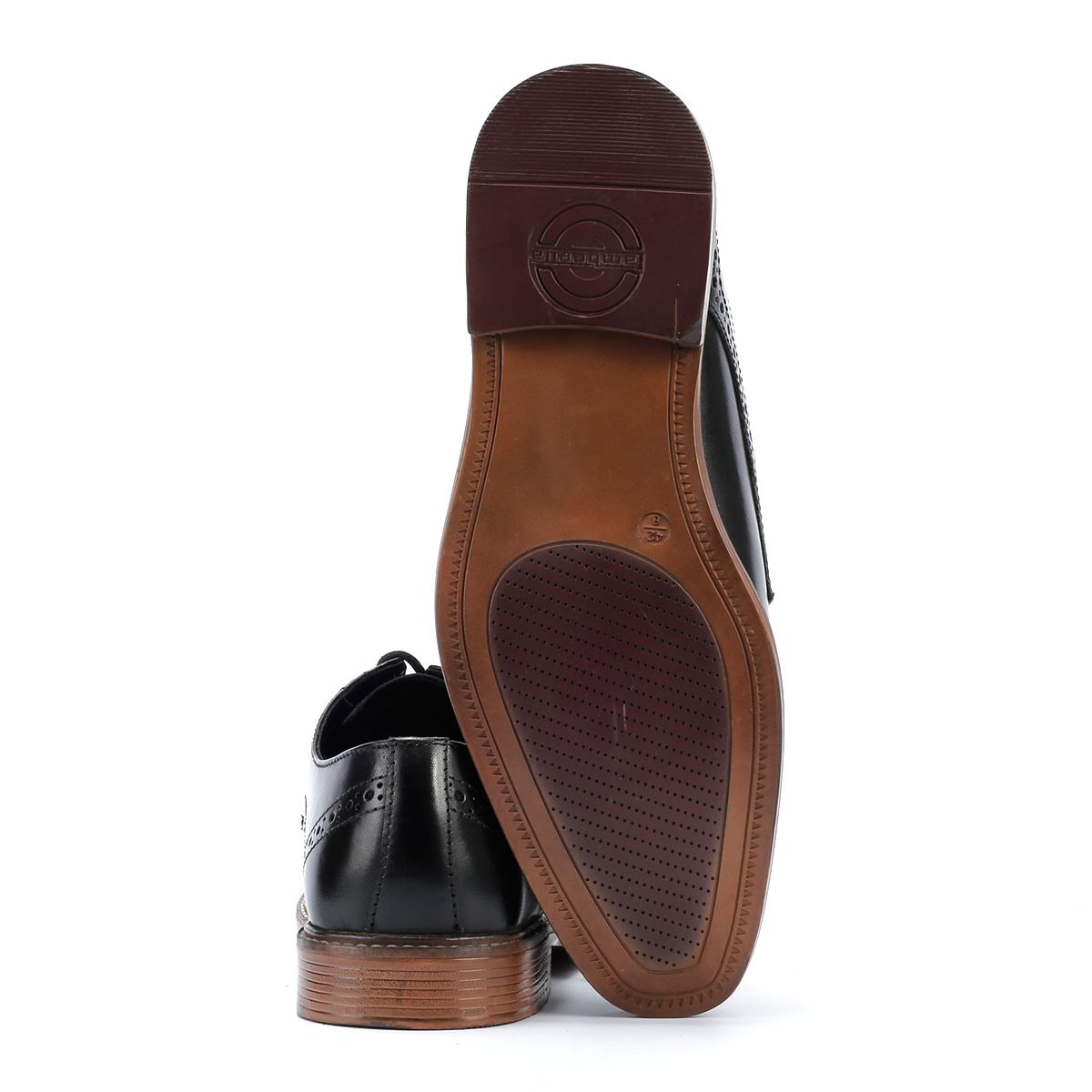 Lambretta Harvey Derby Herren Schwarze Lederschuhe Zum Schnüren
