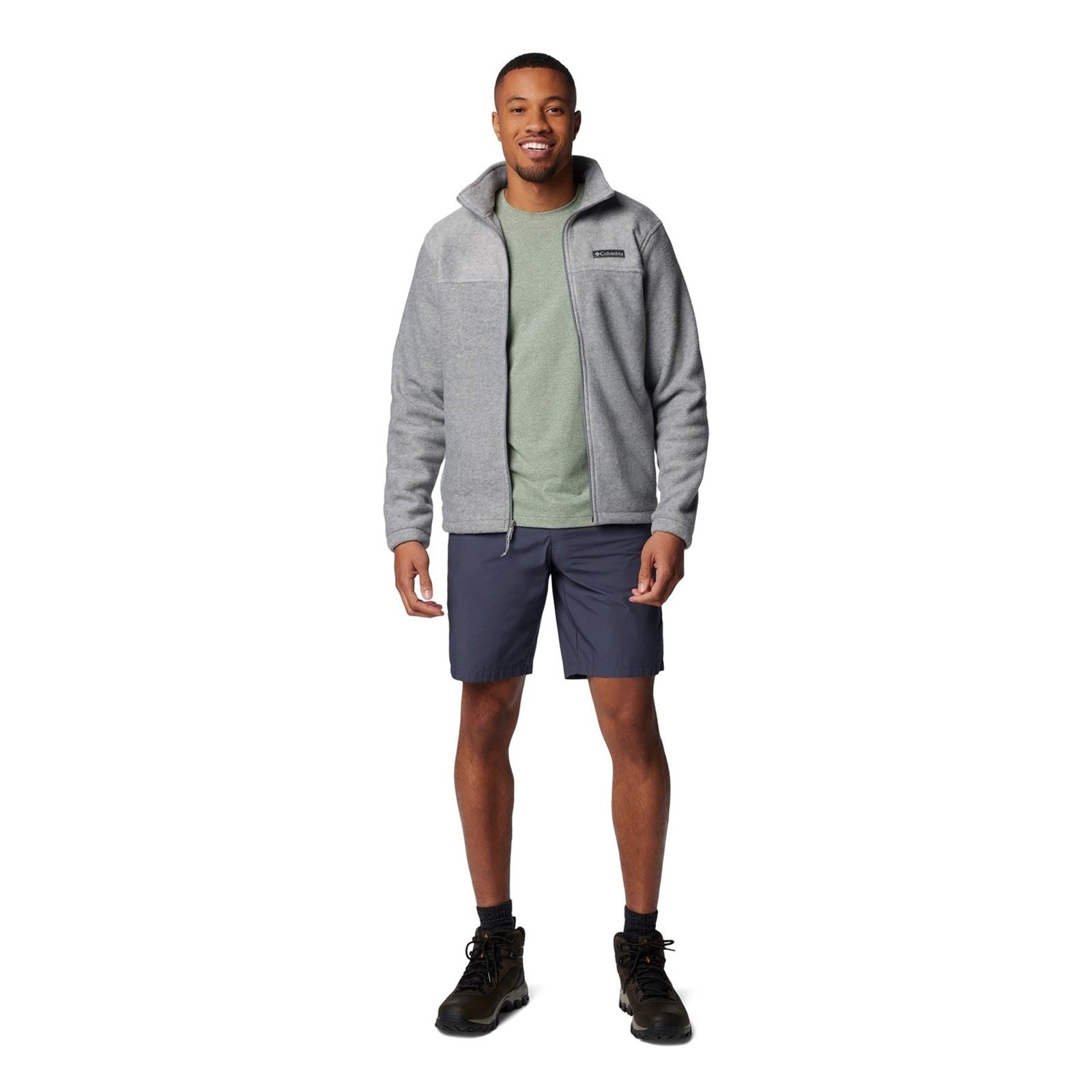 Columbia Washed Out Baumwoll Männer Kurze Blaue Shorts Bis Zum Knie
