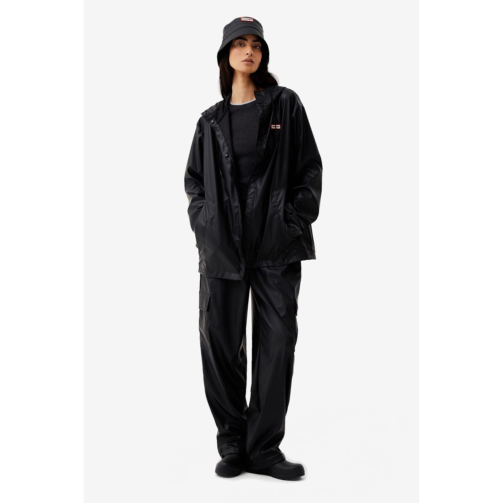 Hunter Izzy Hooded Unisex Erwachsenen Schwarze Jacke