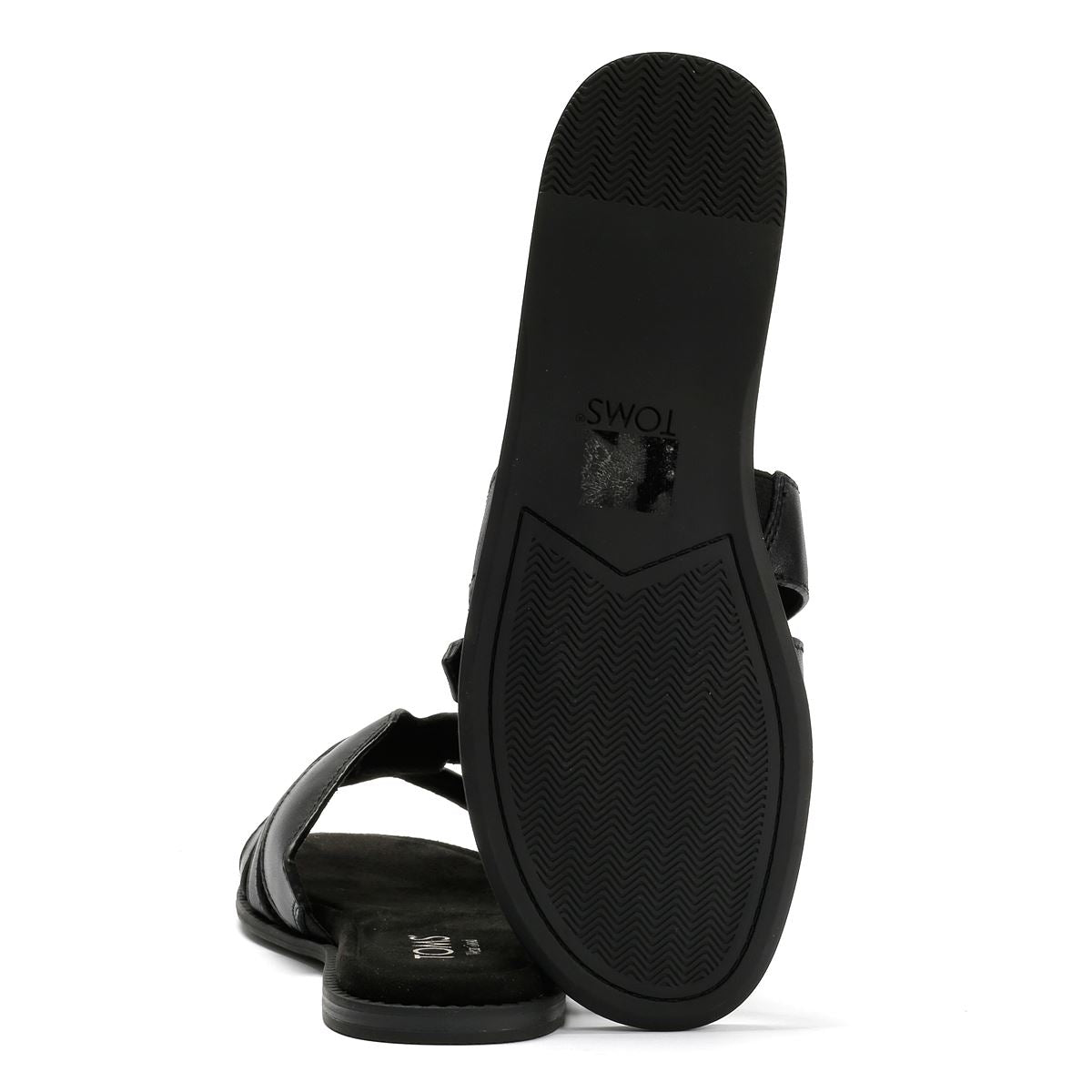 TOMS Sol Mule Leder Damen Schwarze Sandalen