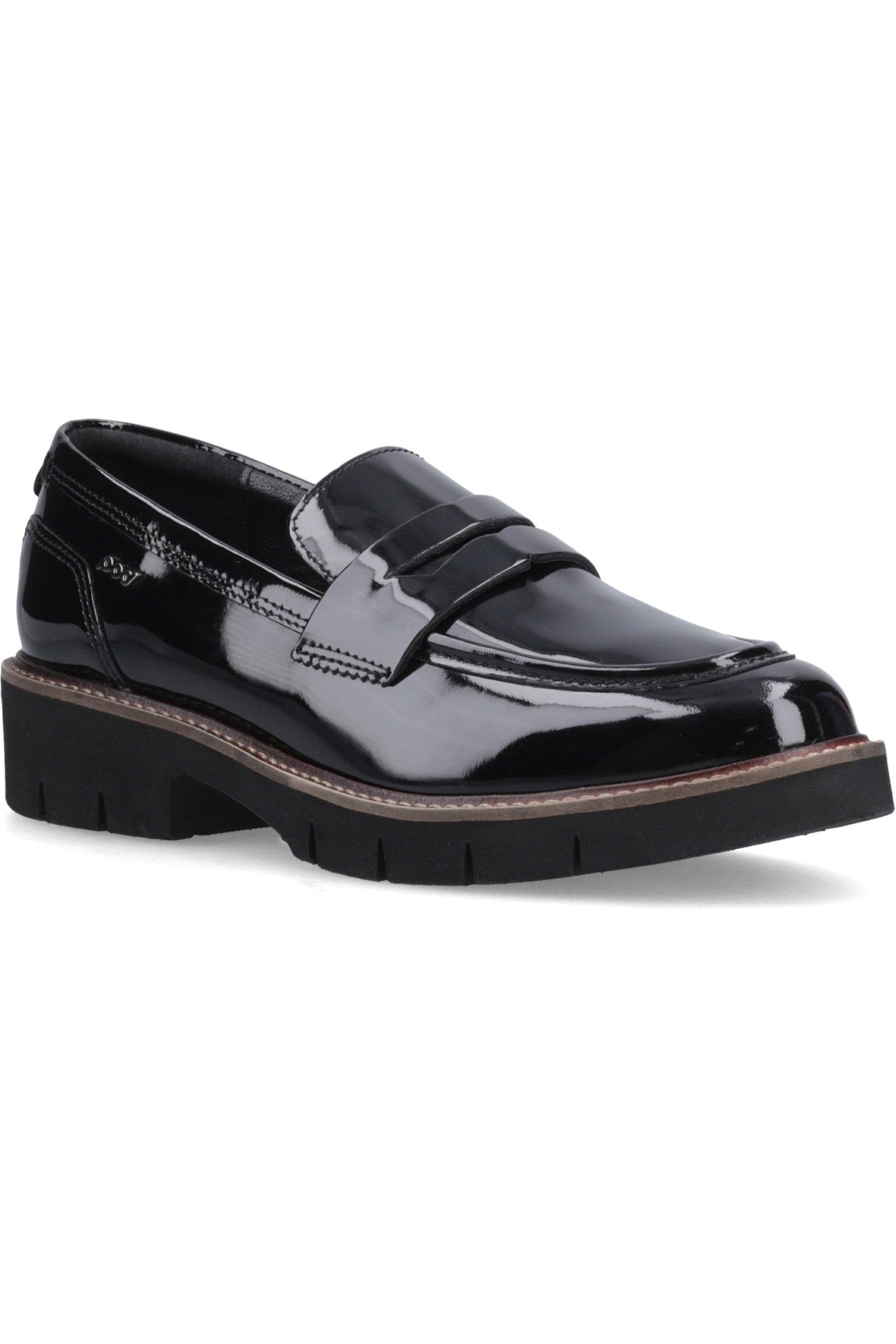 Pod Kaltin Damen Schwarze Farbe Lackleder Loafer