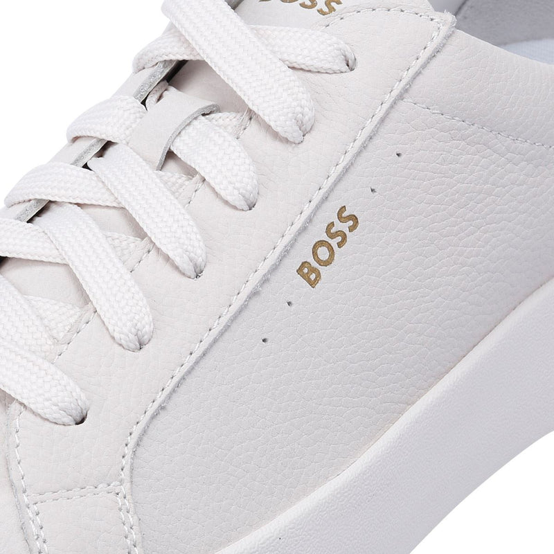 Boss Belwar Tennis Tumble Weiße Ledersneaker Für Herren