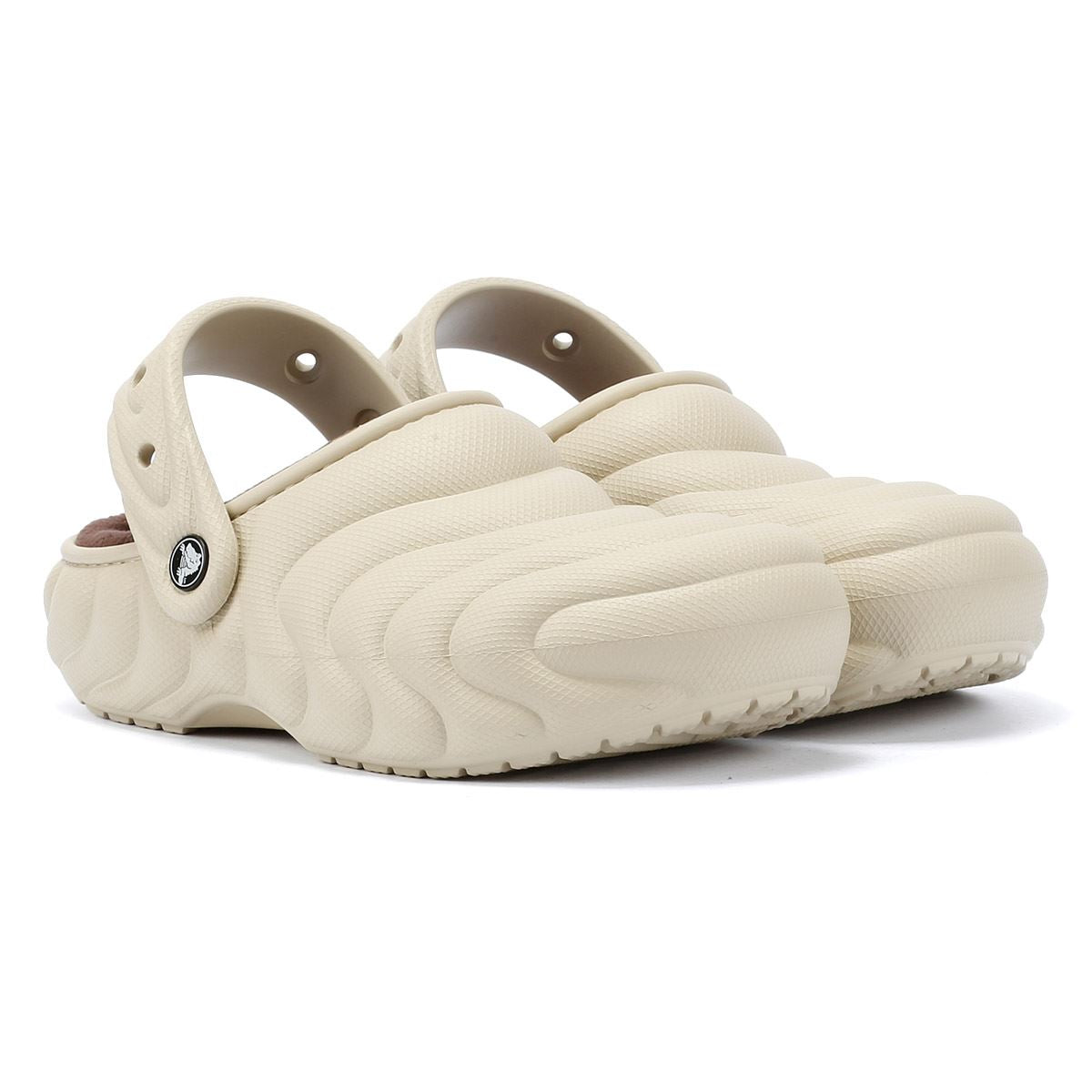 Crocs Classic Lined Overpuff Damen Beige Schuhe