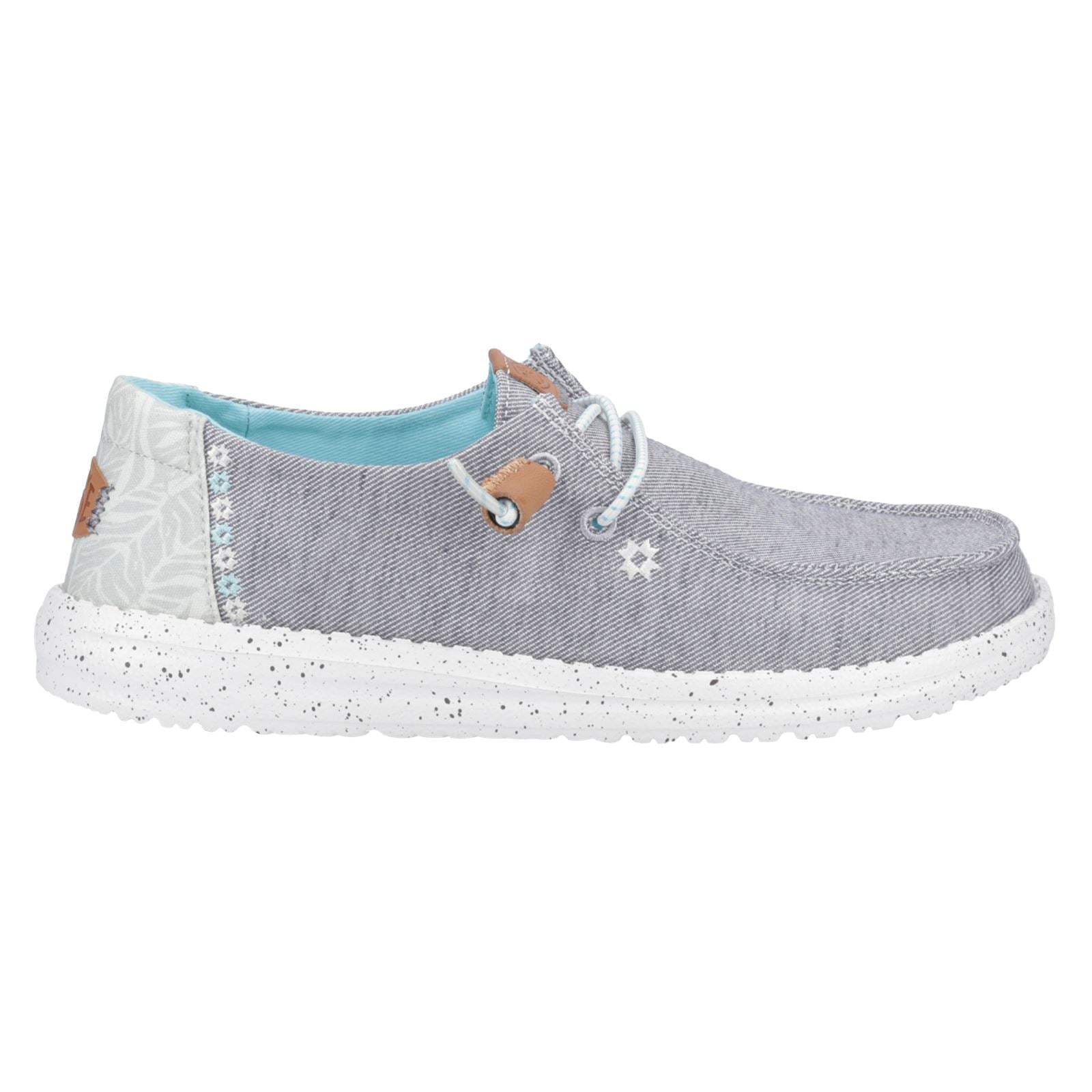 HEYDUDE Wendy Heathered Slub Tropical Damen-Graue Loafer