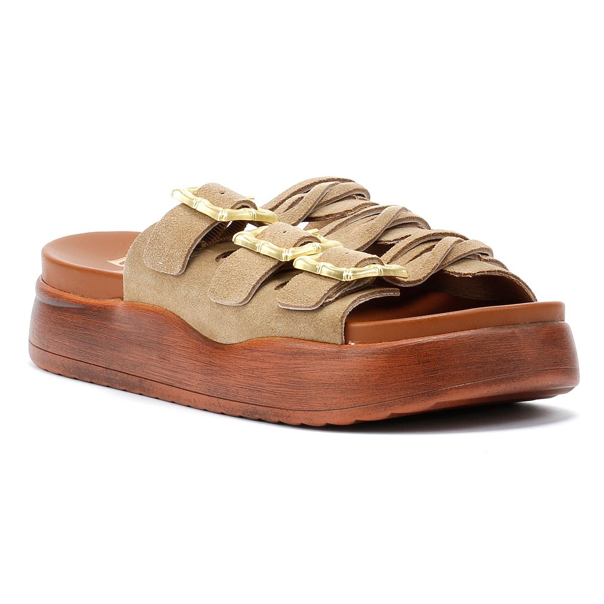 Desert Fleur Gypsum  Damen Sandalen Aus Veloursleder In Beige
