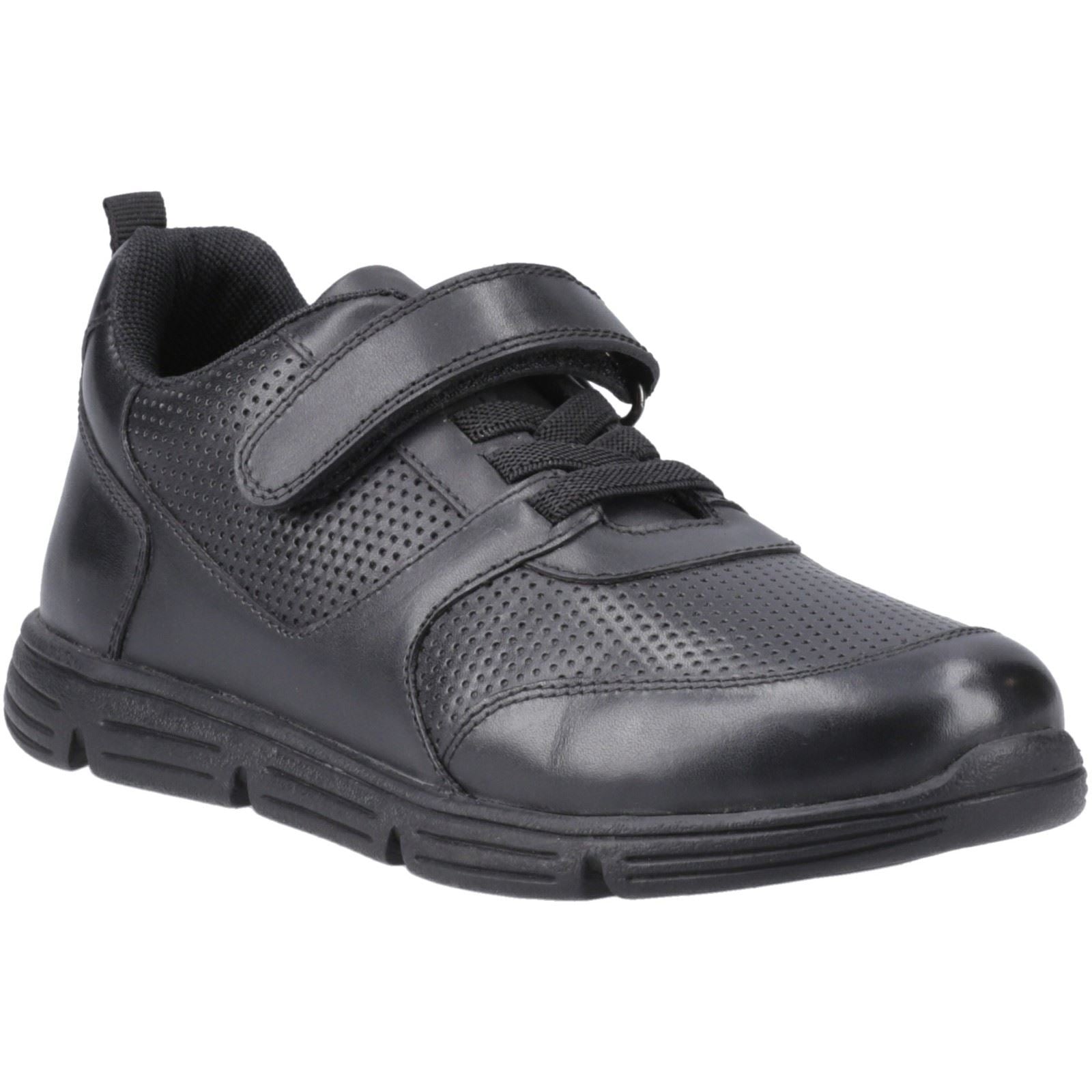 Hush Puppies Alfie Bungee Snr Lederschuhe Für Jungen In Schwarz