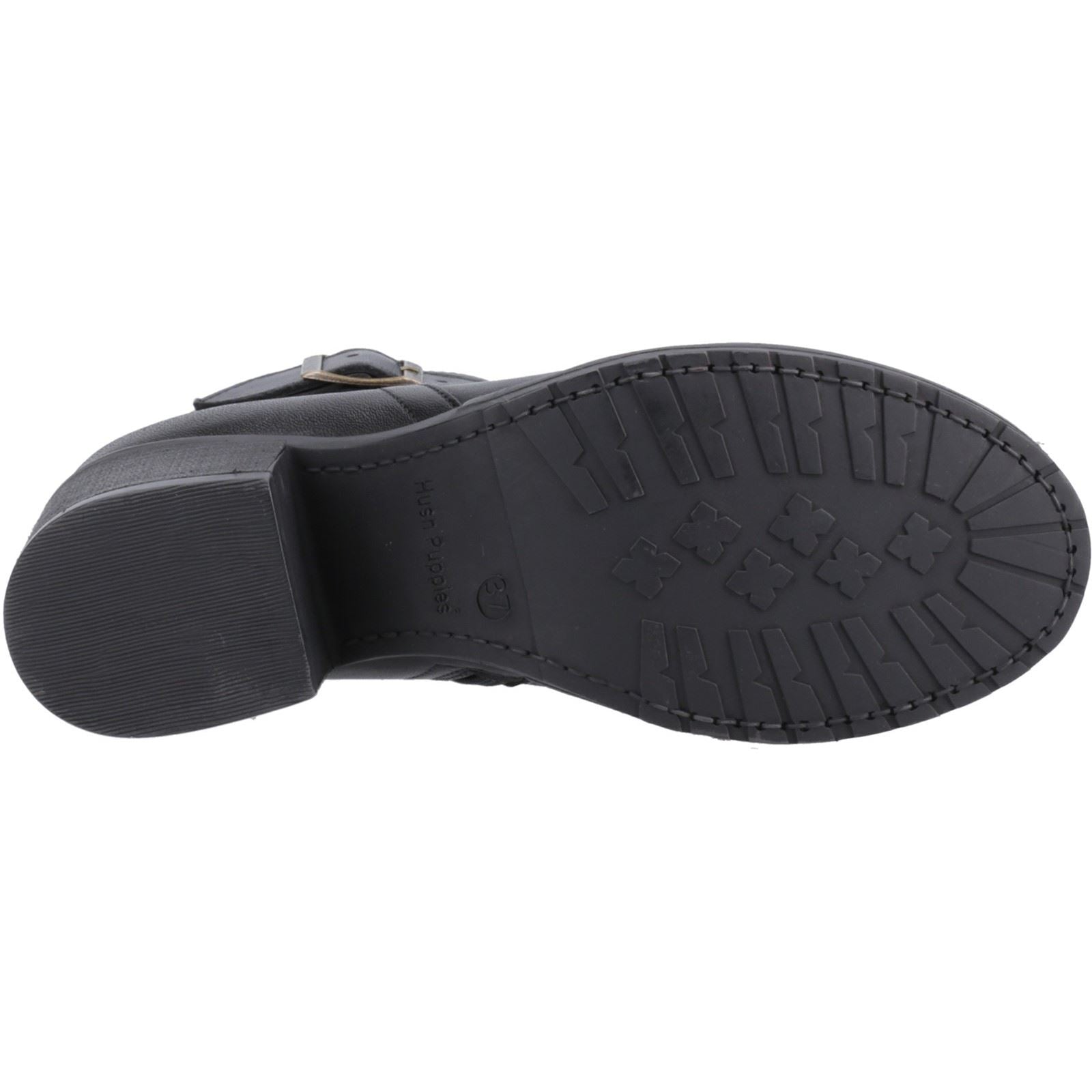 Hush Puppies Hensley Damen Stiefeletten aus schwarzem Leder mit Absatz
