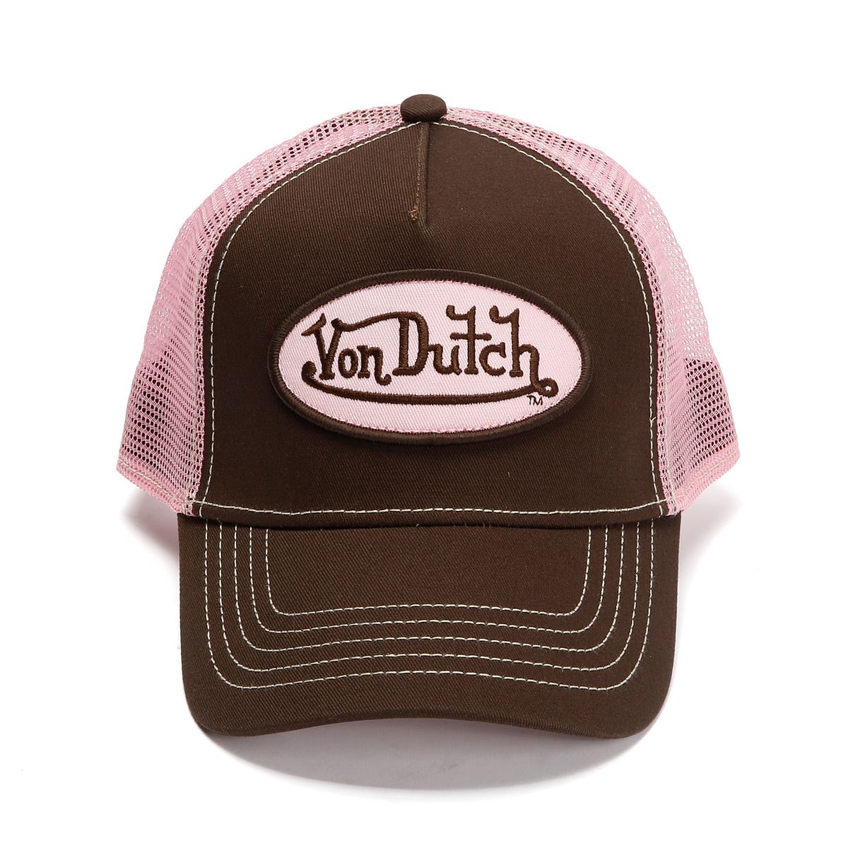 Von Dutch Staple Trucker Baumwolle Choc/Pink Kappen