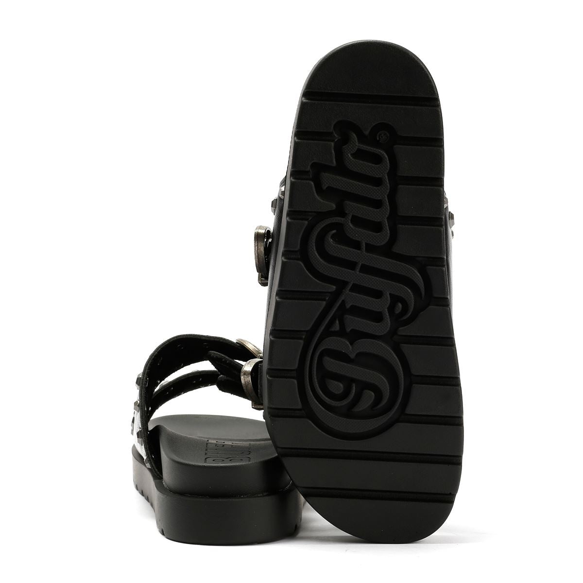 Buffalo Raya Ari West Leder Damen Schwarze Sandalen