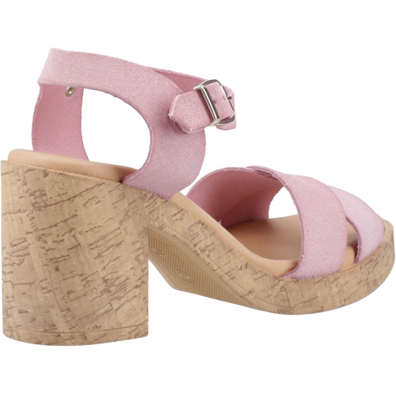 Hush Puppies Georgia Cork Damen Sandalen Aus Leder In Blush