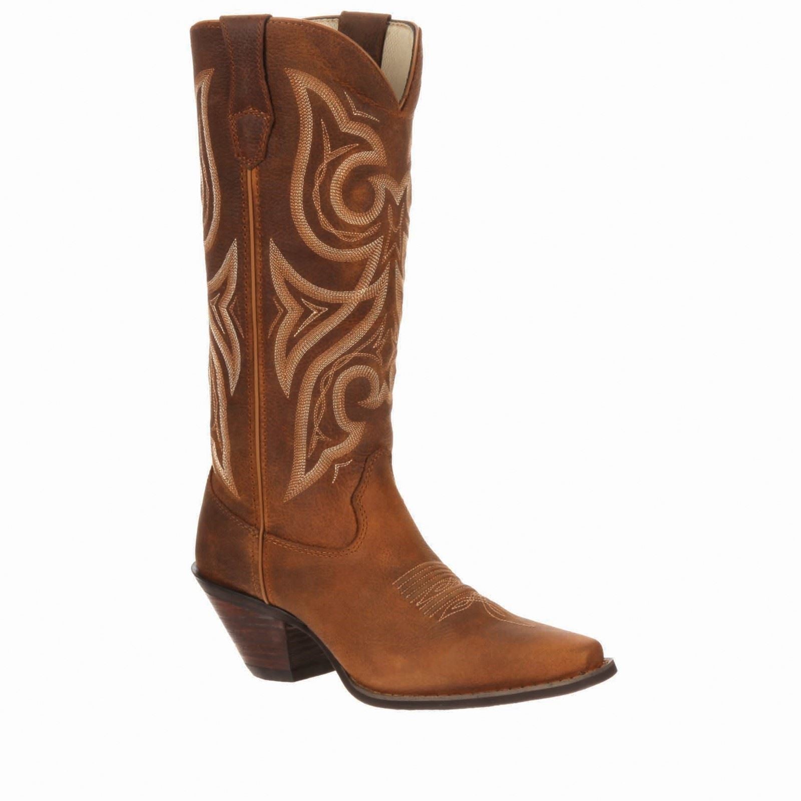 Durango Crush Damenstiefel Aus Cognacfarbenem Leder Im Used Look
