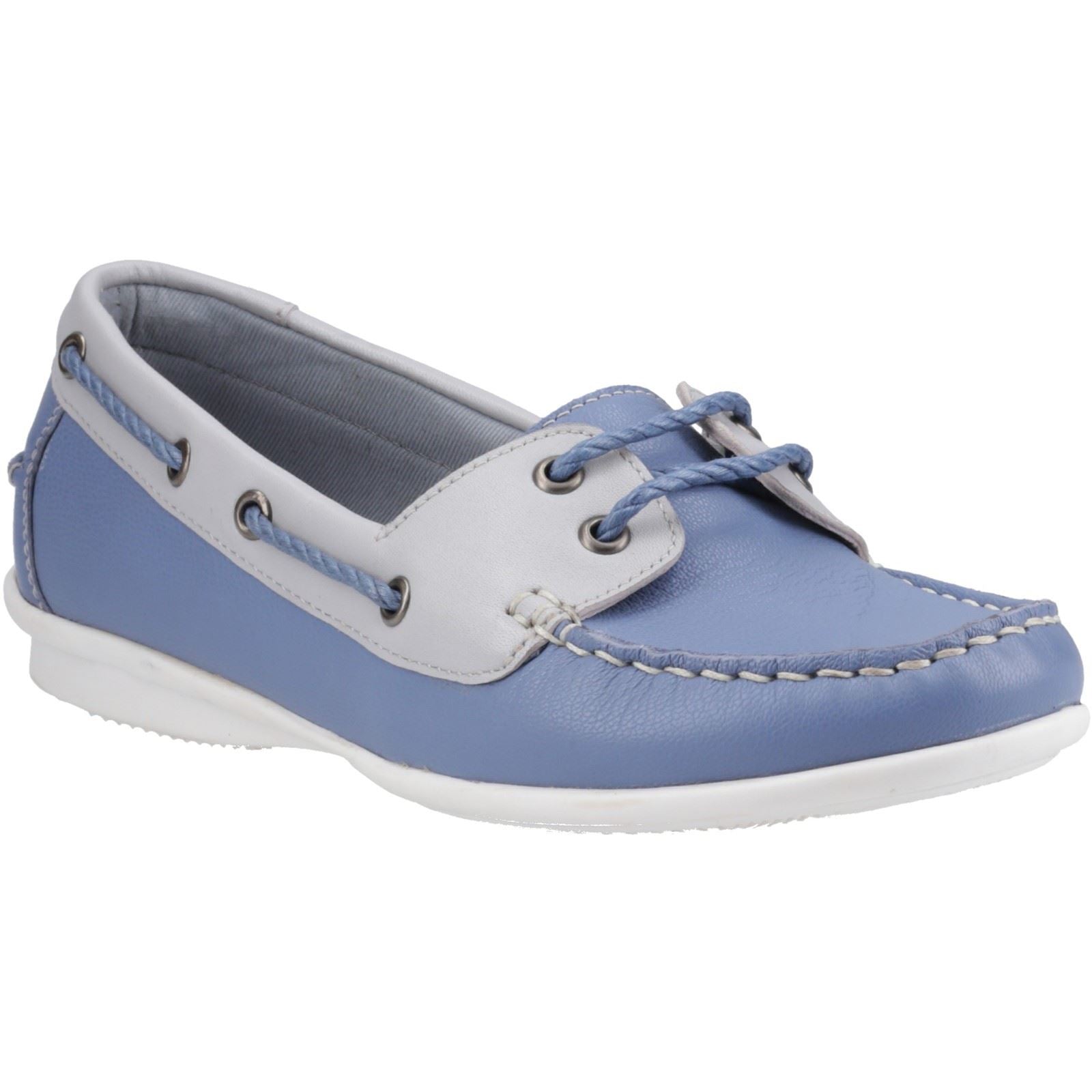 Hush Puppies Irene Damen Bootsschuhe Aus Blauem Leder