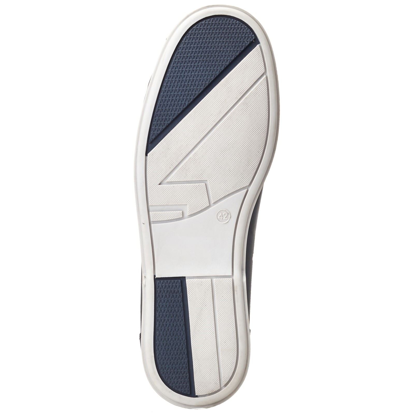Base London Stern Leder Herren Dunkelblaue Bootsschuhe