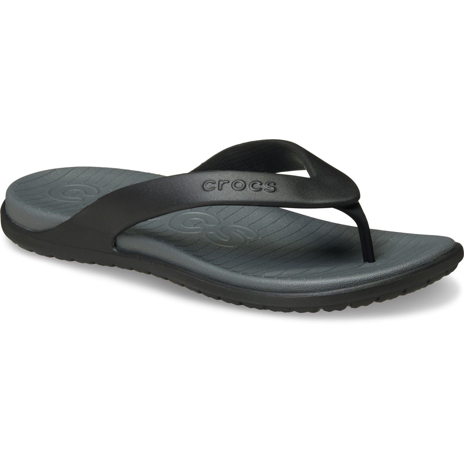 Crocs Coast Flip Polyurethan Herren Flip-Flops Schwarz/Schiefergrau