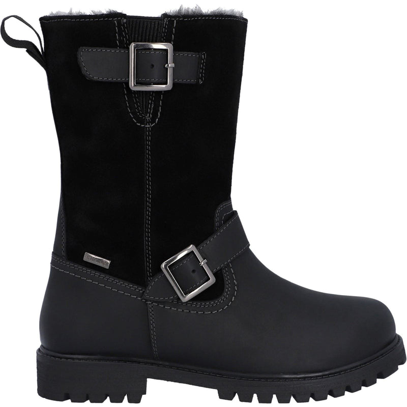 Hunter Ness Damenlederstiefel In Schwarz