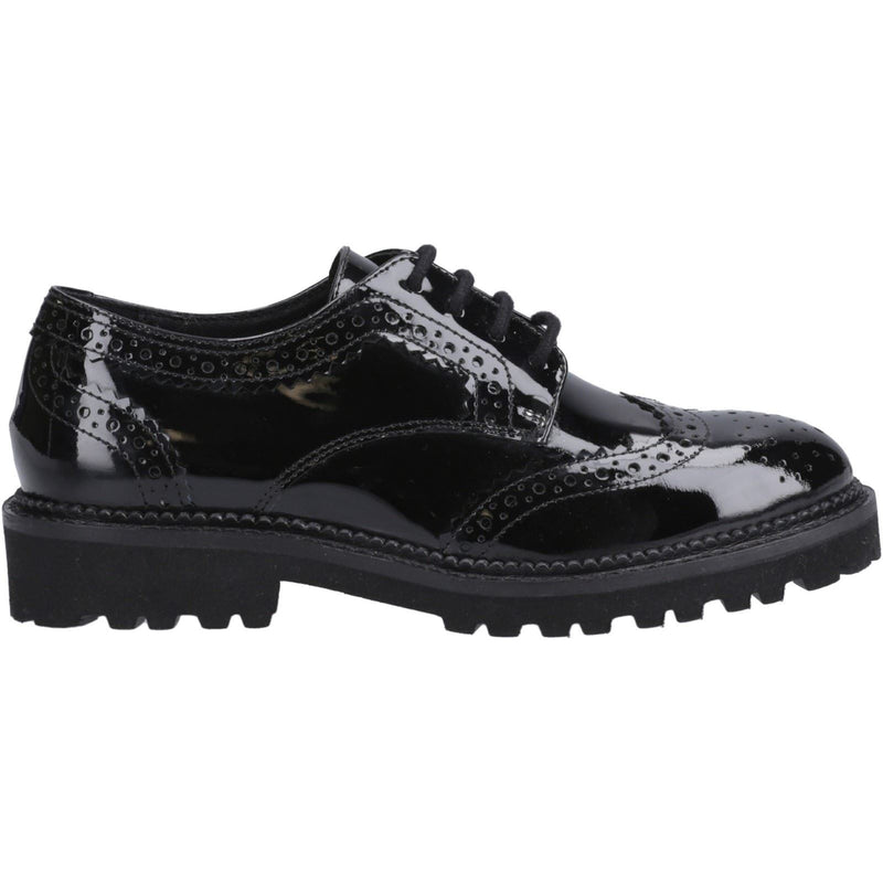 Hush Puppies Gabi Lace Up Mädchen Brogues Aus Schwarzem Leder