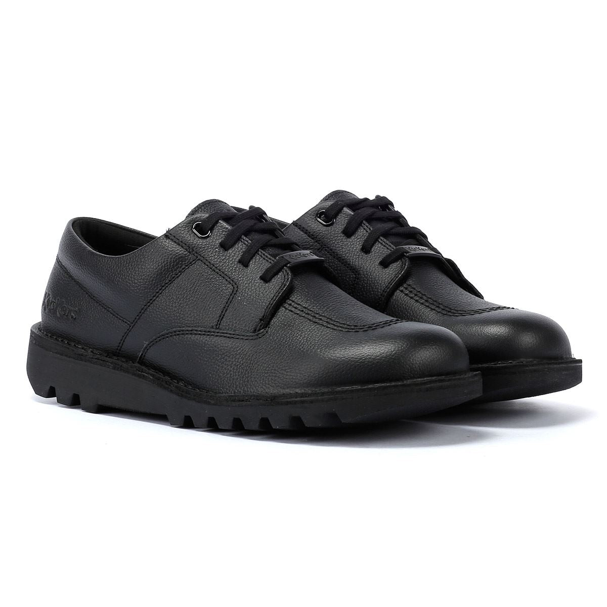 Kickers Kick Lo Tumble Leder Schwarze Schuhe
