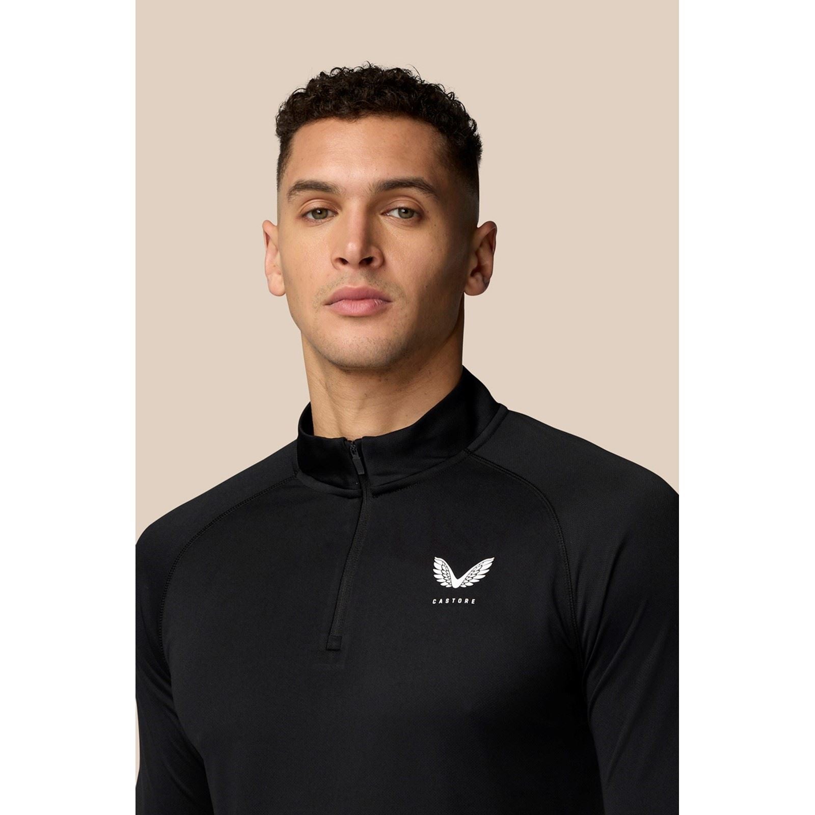 Castore Adapt Training 1/4 Zip Top Polyester Herren Schwarze Farbe Sport-T-Shirts