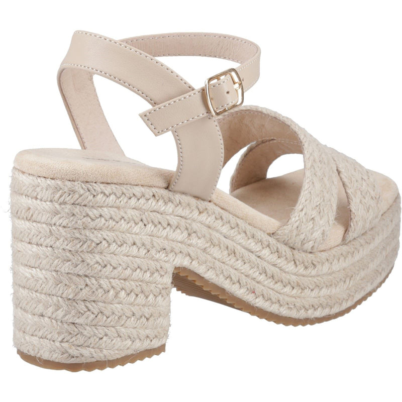 Hush Puppies Jamelia Espadrille Heel Damen Textil Sandalen In Nude
