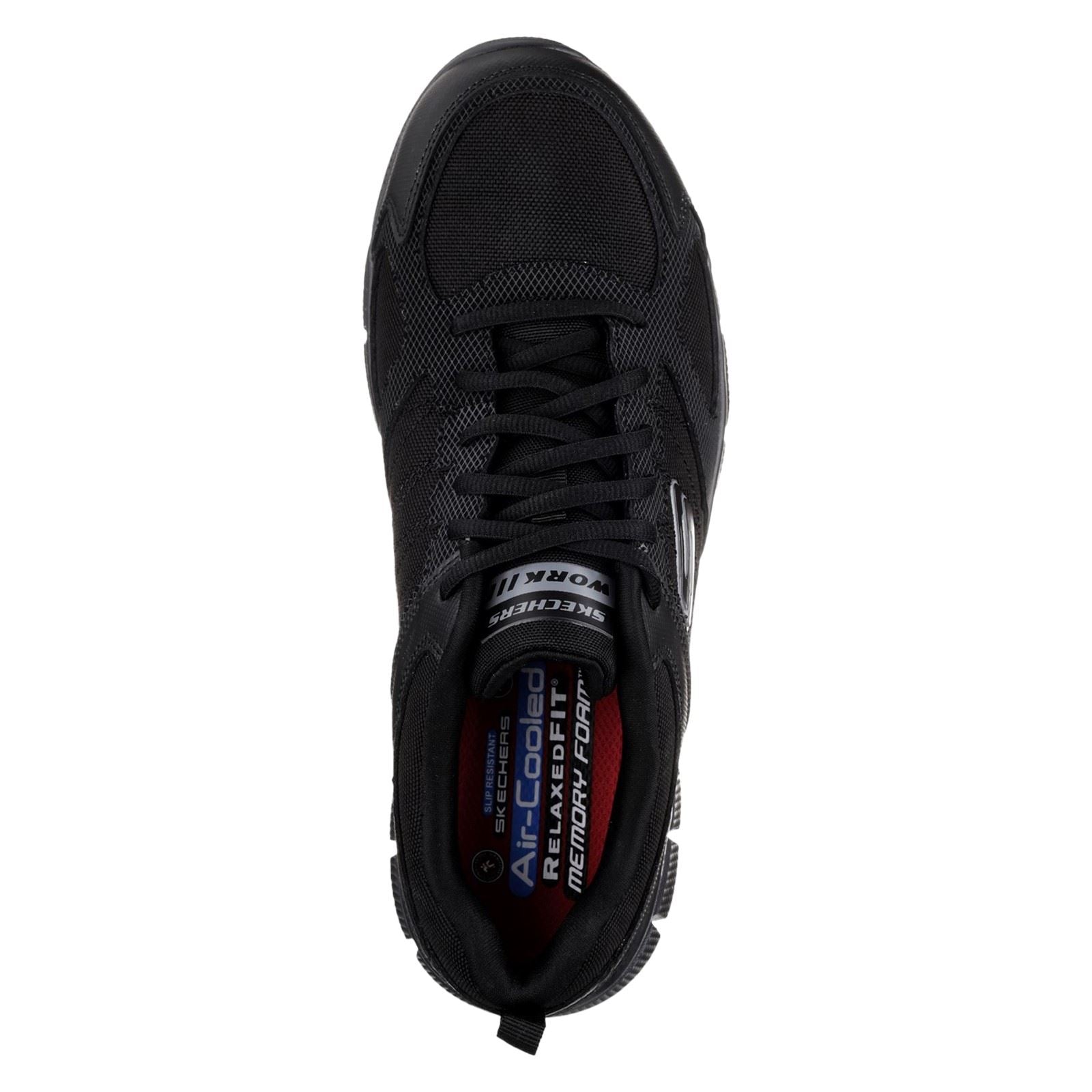 Skechers Workwear Telphin Sanphet Herren Sicherheitssneaker aus schwarzem Leder