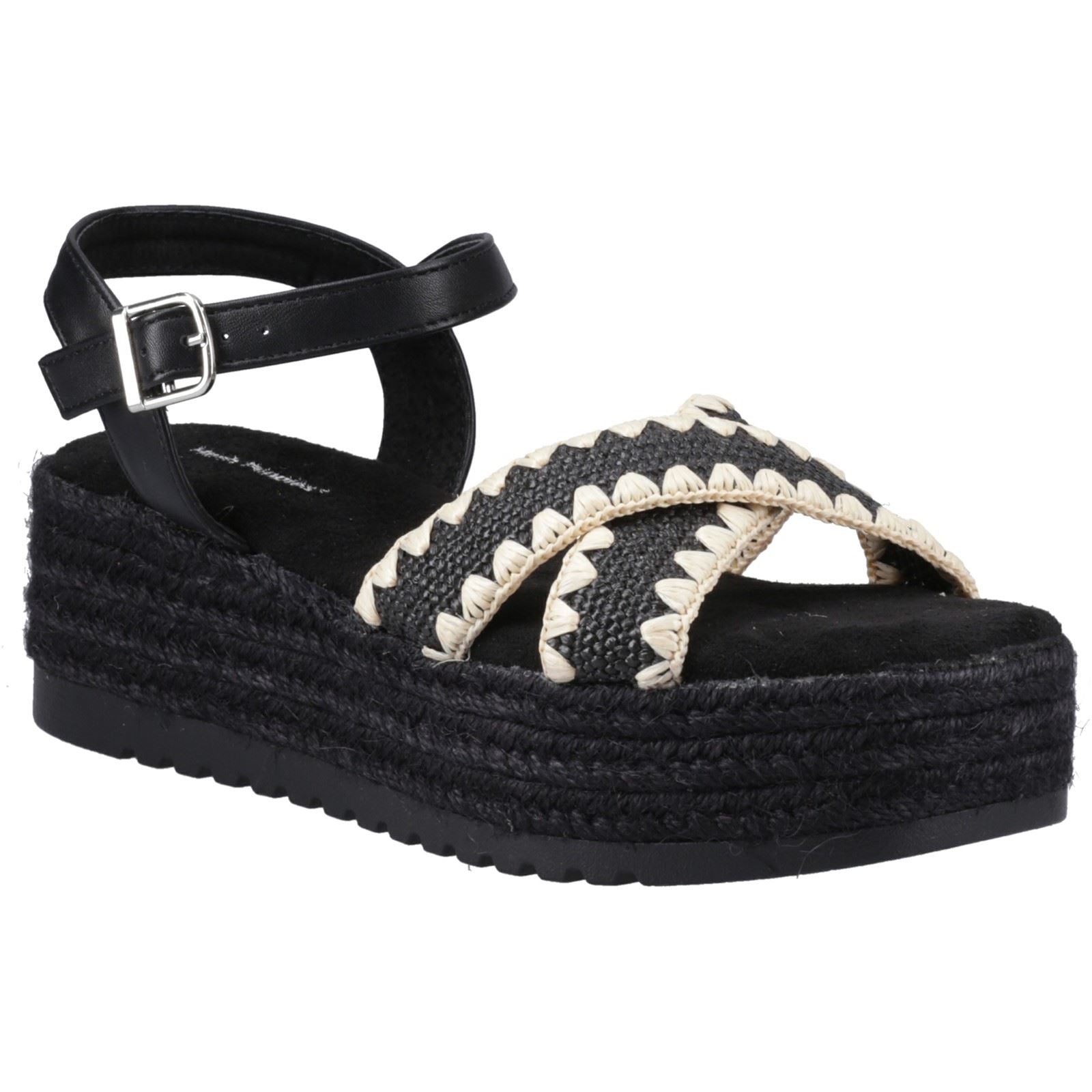Hush Puppies Jemma Espadrille Polyurethan Damen Schwarze Farbe Sandalen