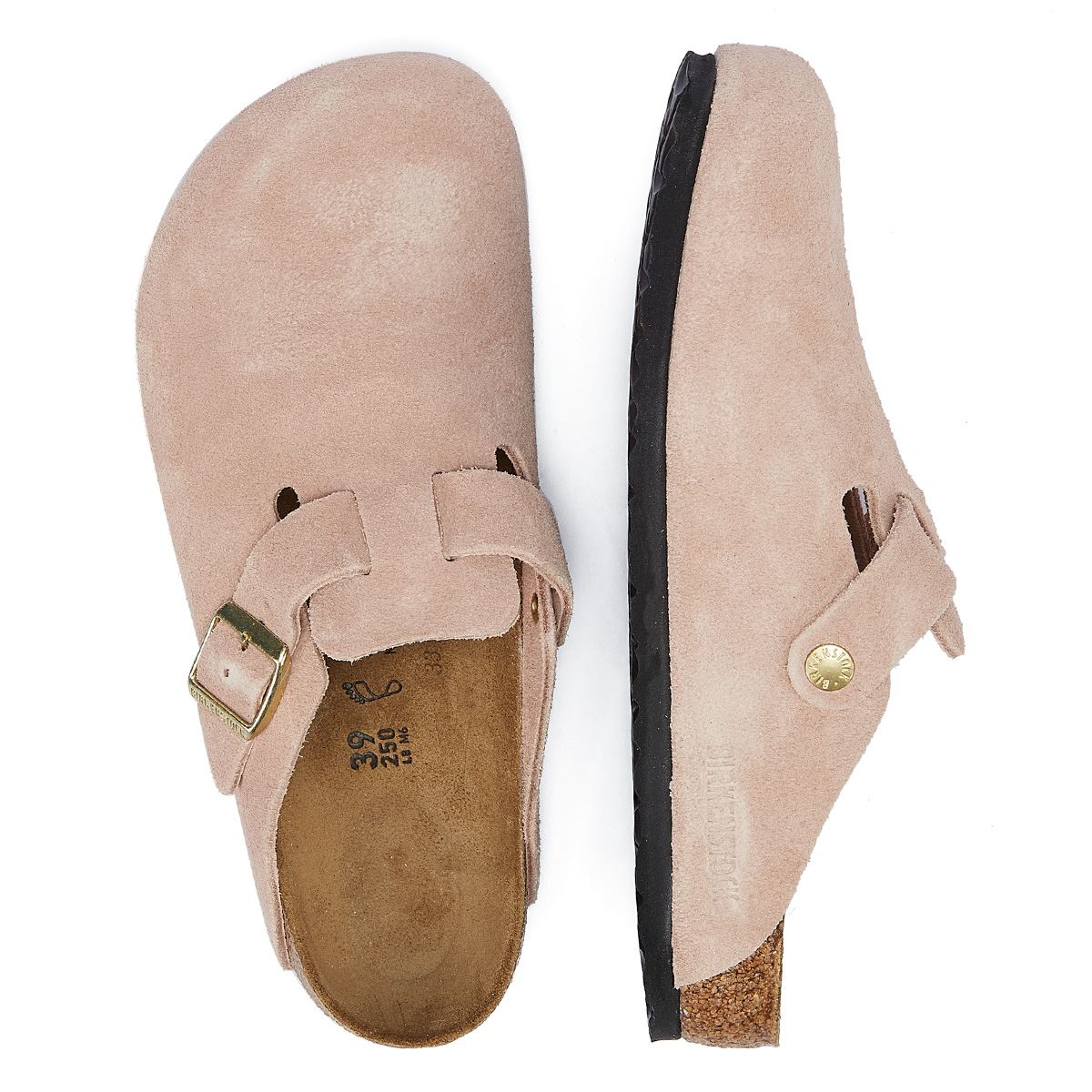 Birkenstock Boston Wildleder Damen Bequeme Schuhe In Hellrosa