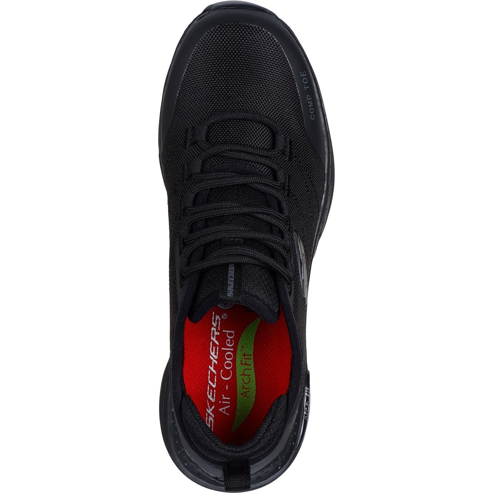 Skechers Workwear Arch Fit SR Ebinal Textil Damen Schwarze Sicherheits Sneakers