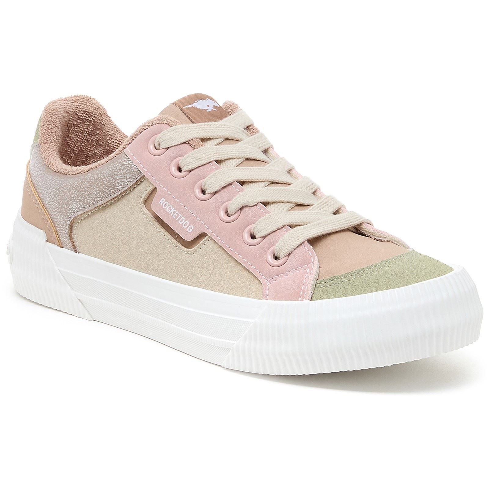 Rocket Dog Cheery Blocked Pu/Seude Damensneaker In Taupe