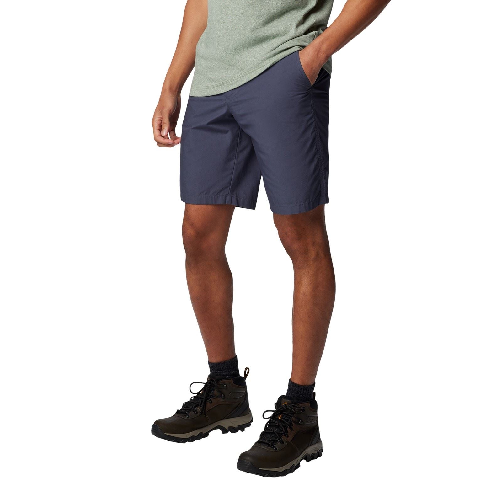 Columbia Washed Out Baumwoll Männer Kurze Blaue Shorts Bis Zum Knie