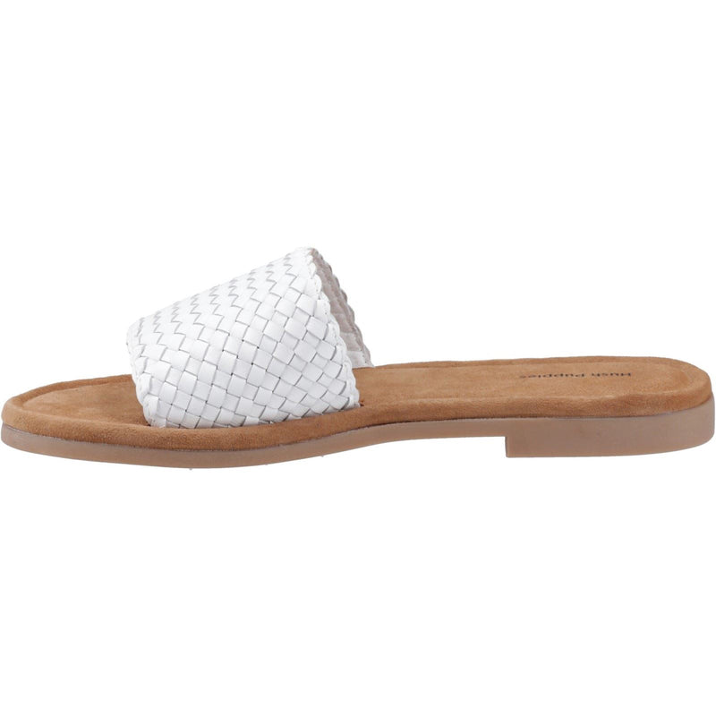 Hush Puppies Hetty Slide Damen Sandalen Aus Weißem Leder