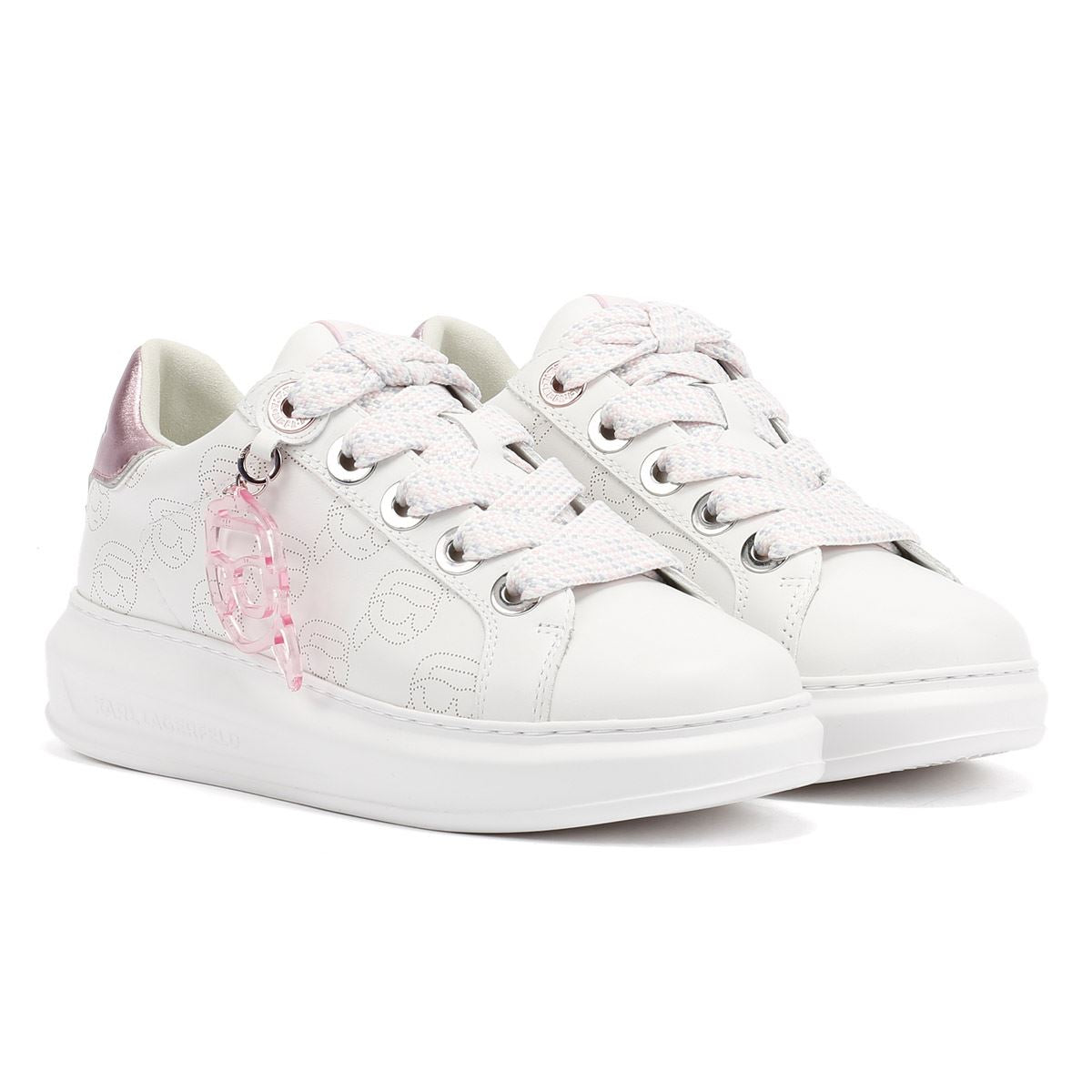 Karl Lagerfeld Kapri NFT Plexi Pendant Damen Sneaker Aus Weißem Leder