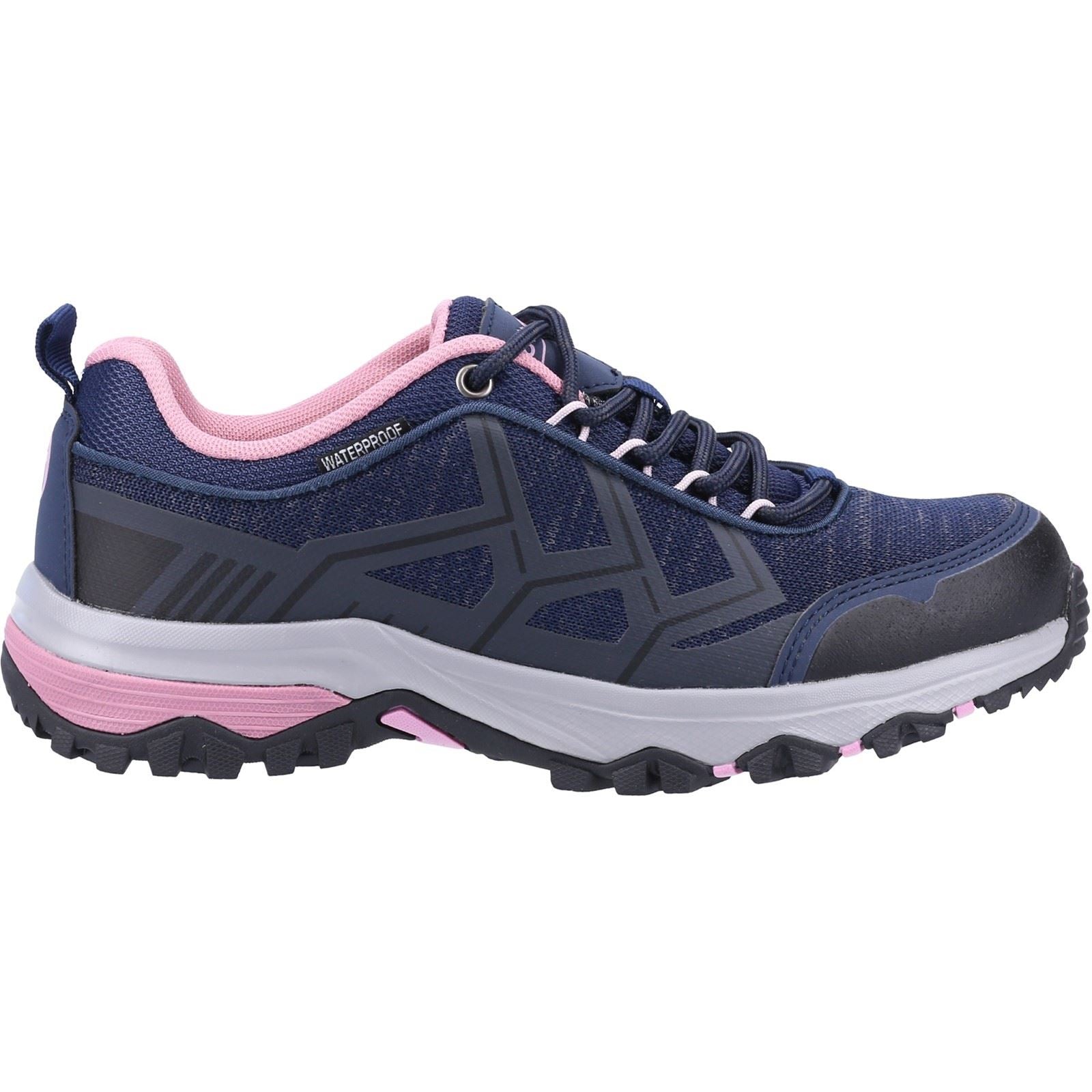 Cotswold Wychwood Low Recyceltes Kunststoff+Synthetisches Pu Damen Wanderschuhe In Marine/Rosa