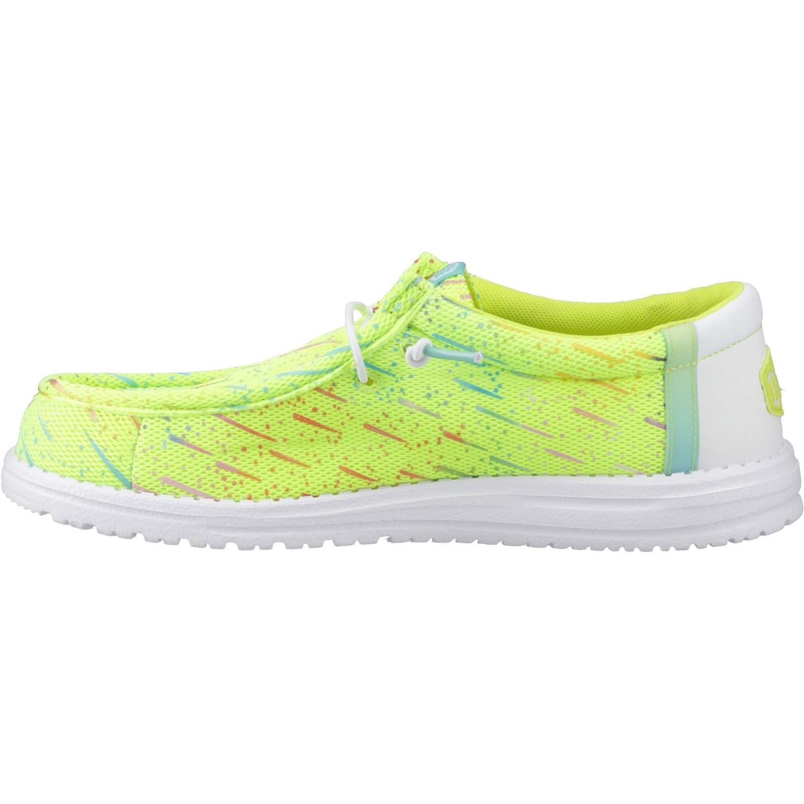 HEYDUDE Wally Party Mesh Herren Mokassins Schuhe Aus Polyester In Limettengelb/Weiß