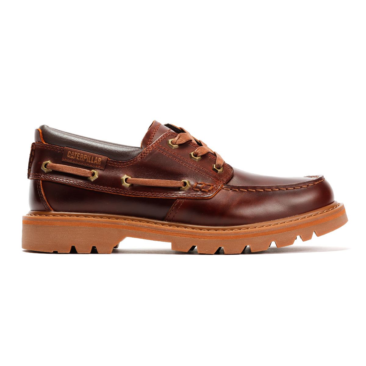 Caterpillar Colorado Boat Lo Herren Leder Braune Schnürschuhe