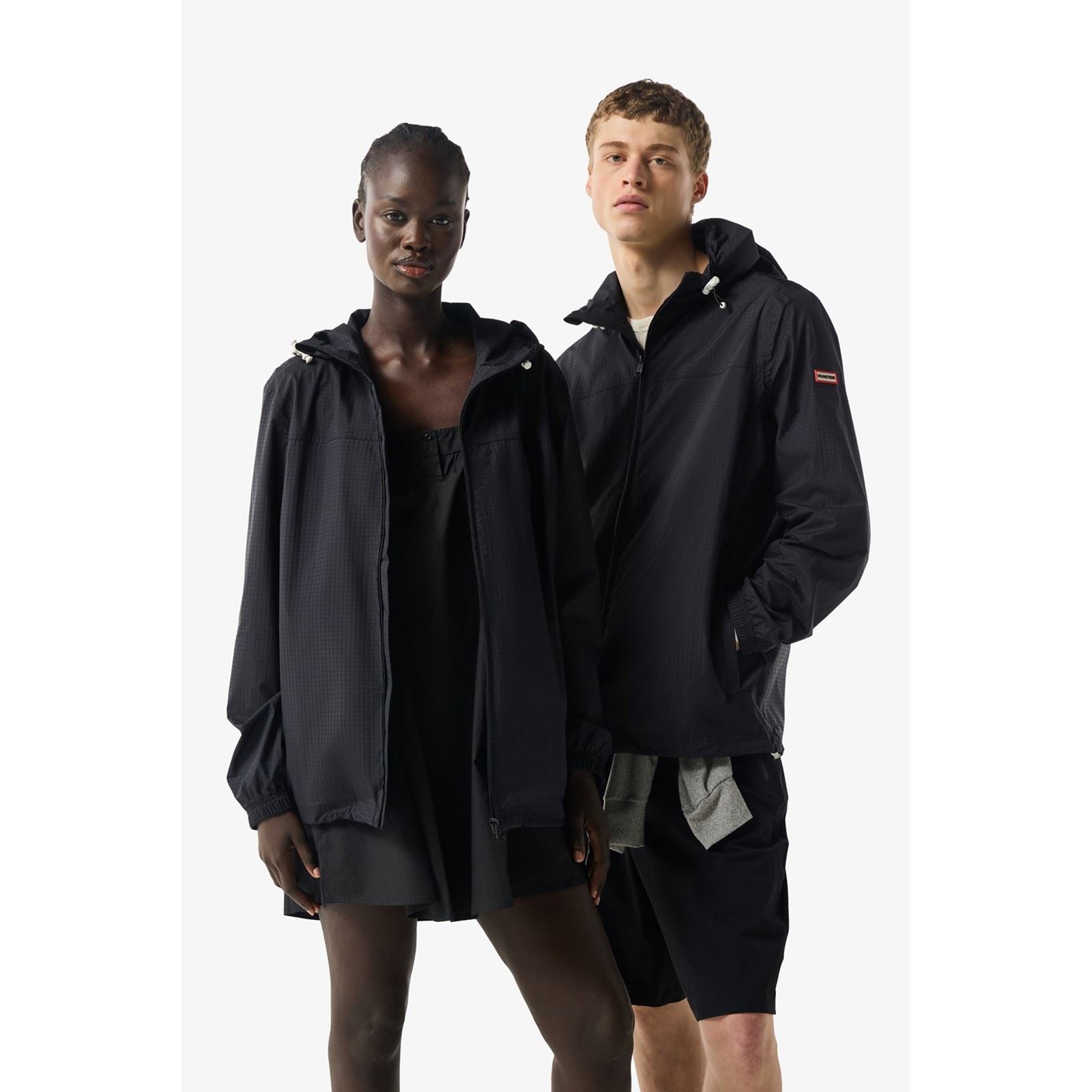 Hunter Packable Rain Packbare Regen Unisex Erwachsene Schwarze Farbe Regenjacke