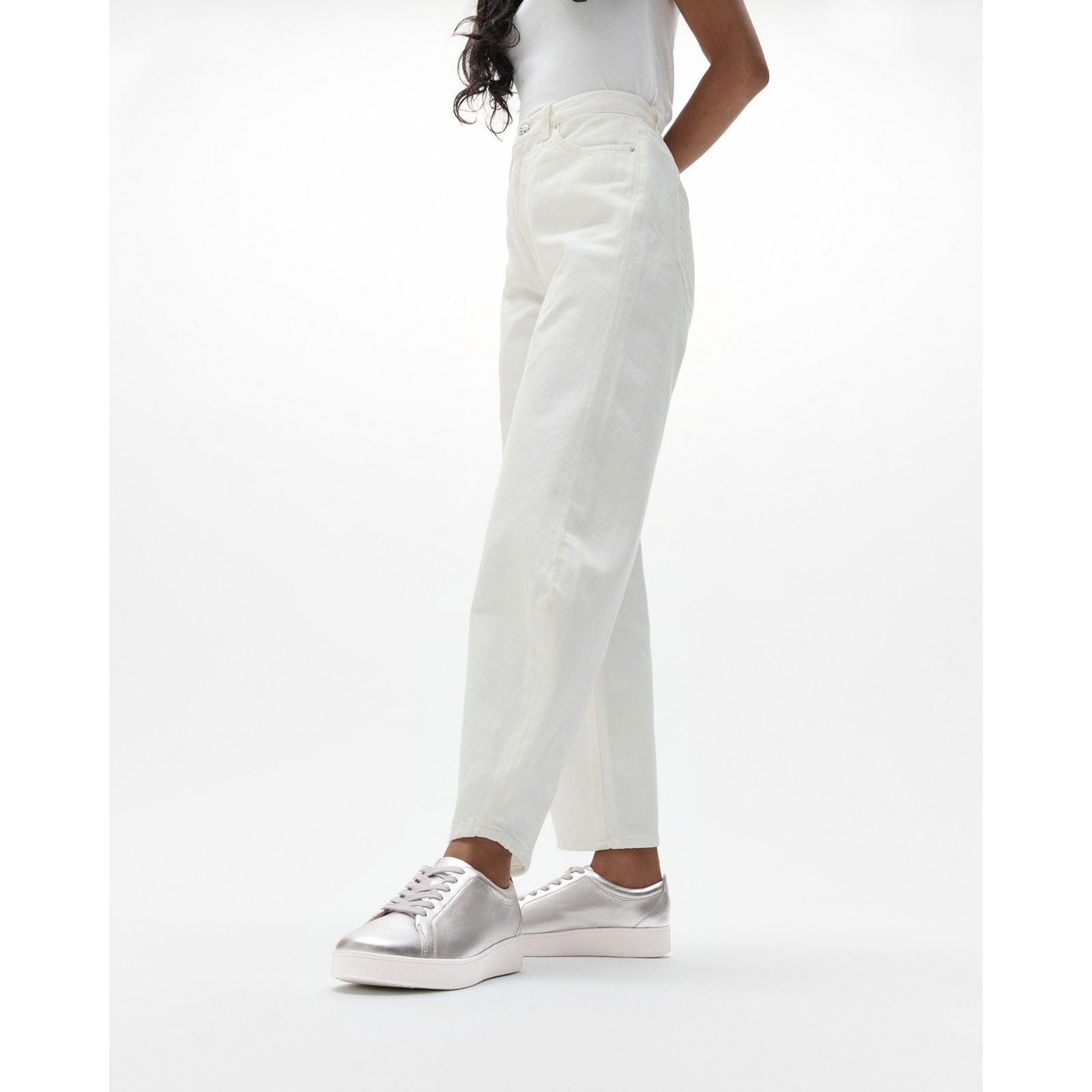 Fitflop Rally Leder Damen Silber Sneakers