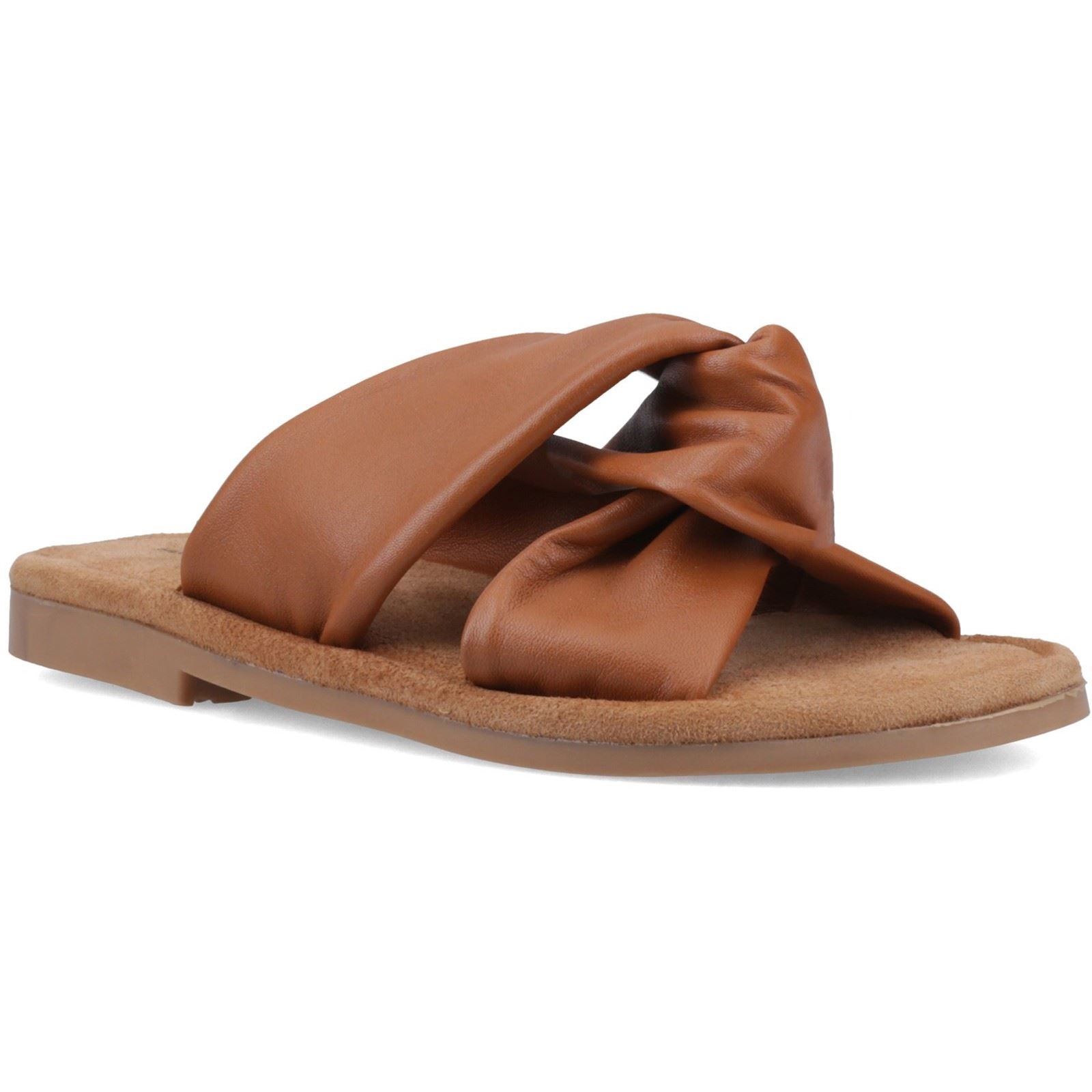 Hush Puppies Amy Wide Fit Leder Damen Tan Sandalen