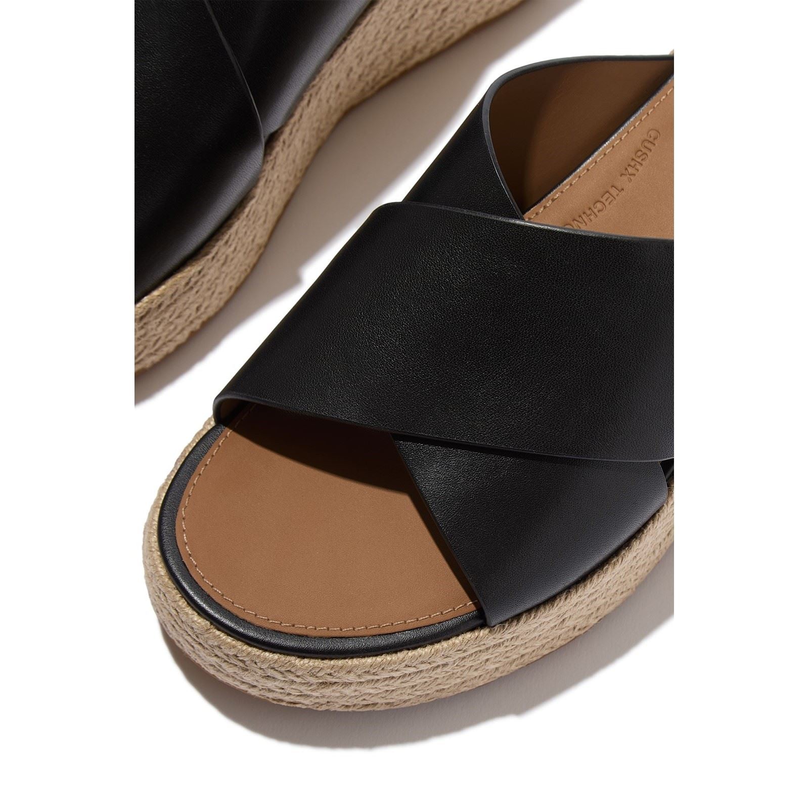 Fitflop Platfforms Leder Damen Schwarze Sandalen