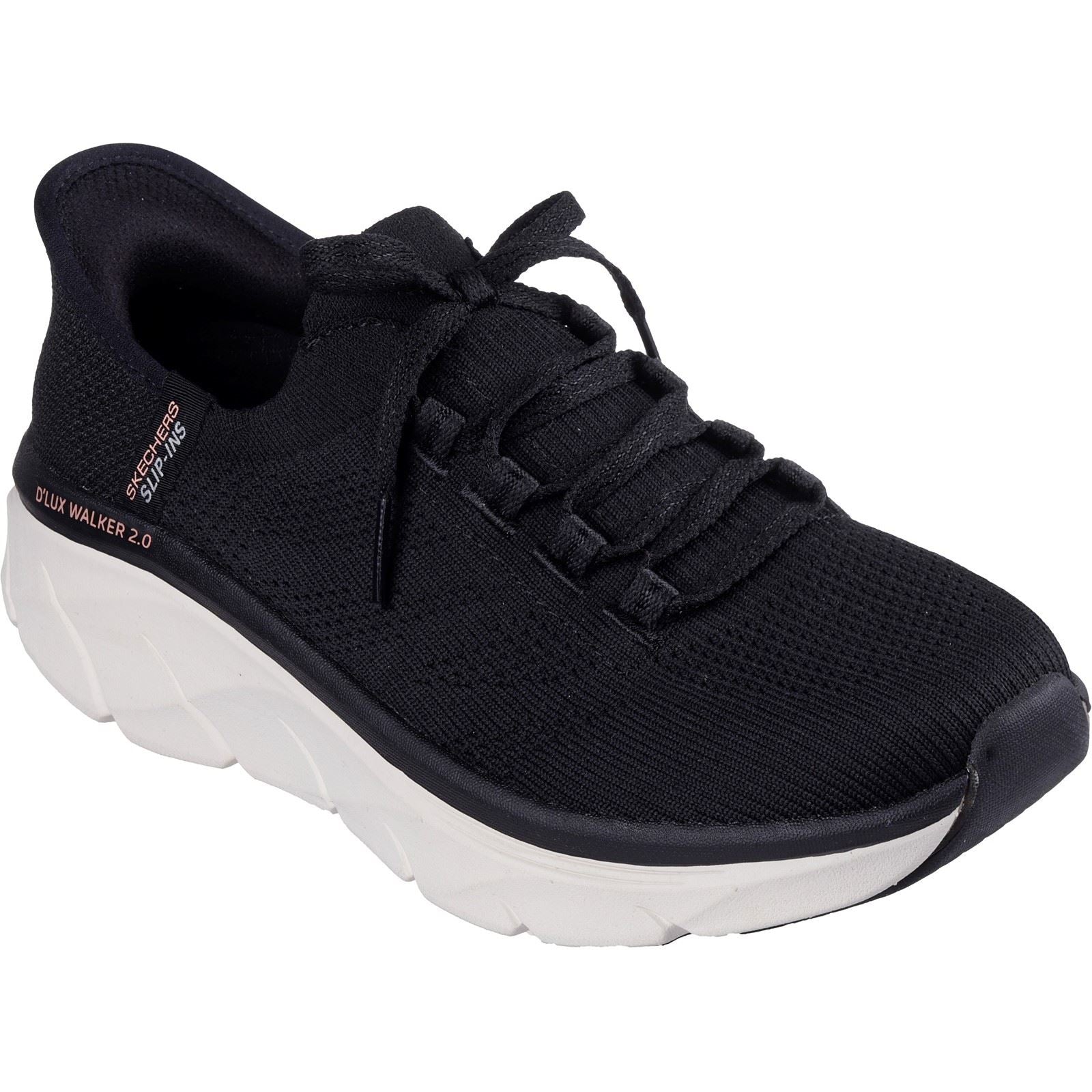 Skechers D'Lux Walker 2.0 Thrill Movement Synthetik Damen Sneakers In Schwarz/Braun