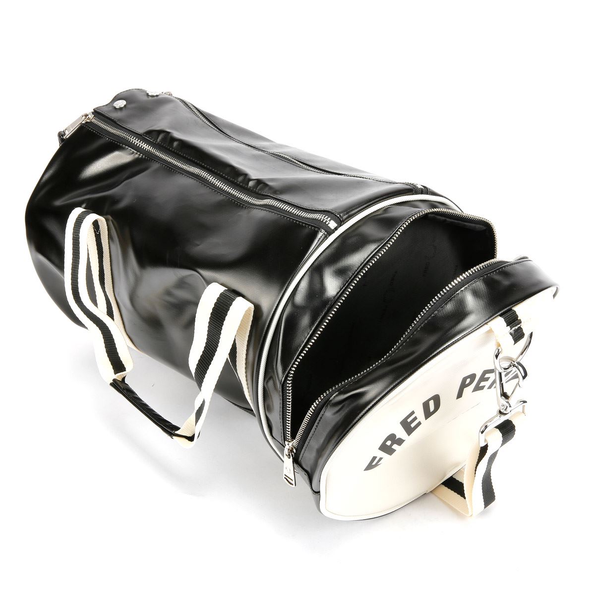 Fred Perry Classic Barrel Synthetik Schwarz/Ecru Crossbody-Tasche