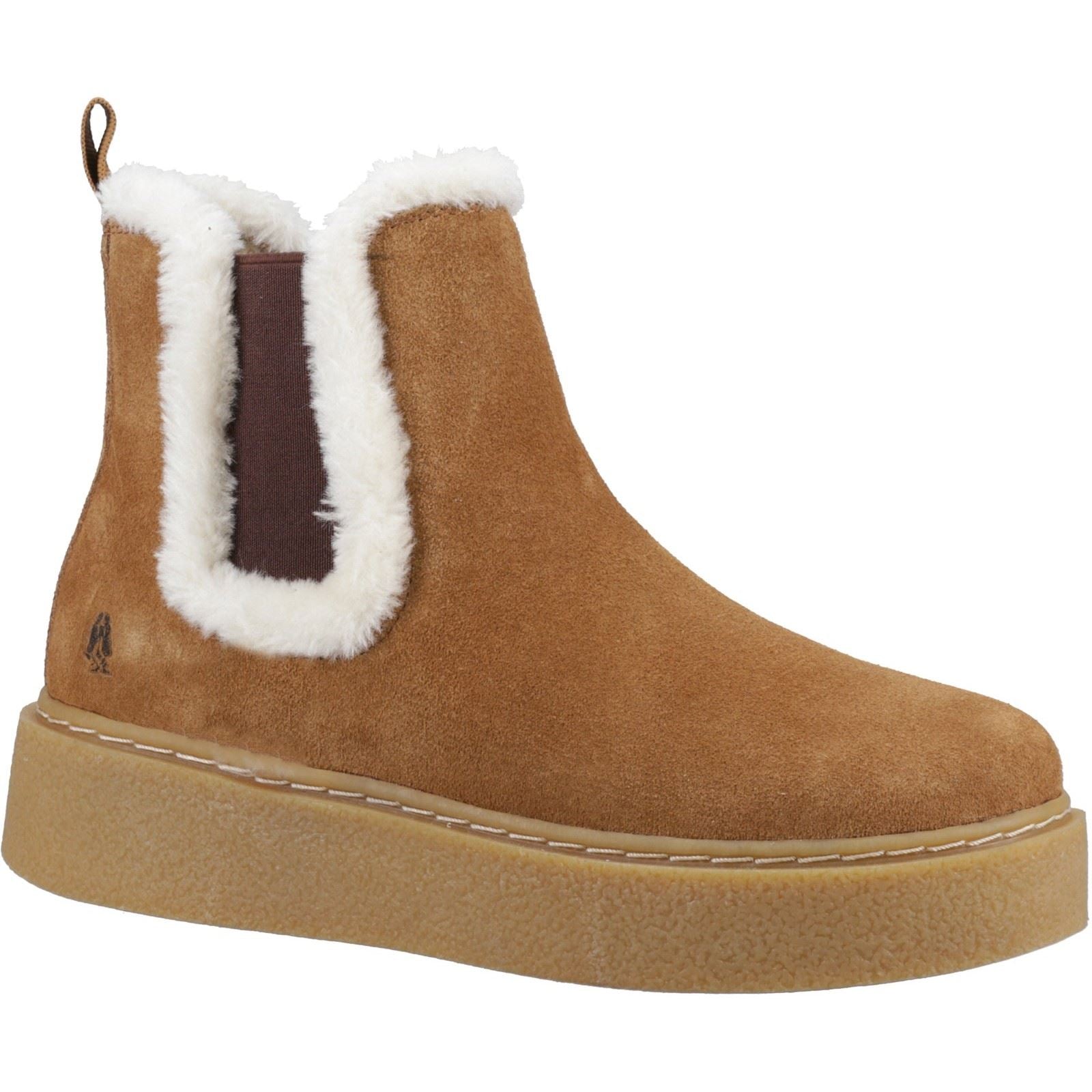 Hush Puppies Bella Damen Wildleder Flache Chelsea Stiefel in Tan