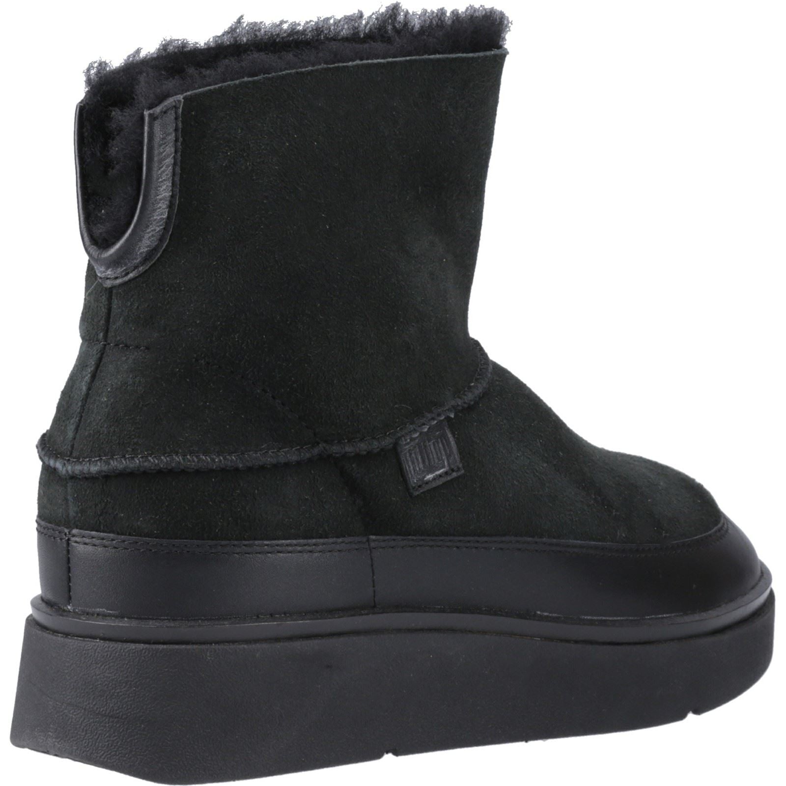 Fitflop Gen-FF Mini Double-Faced Leder Damen Ganz in Schwarz Stiefel