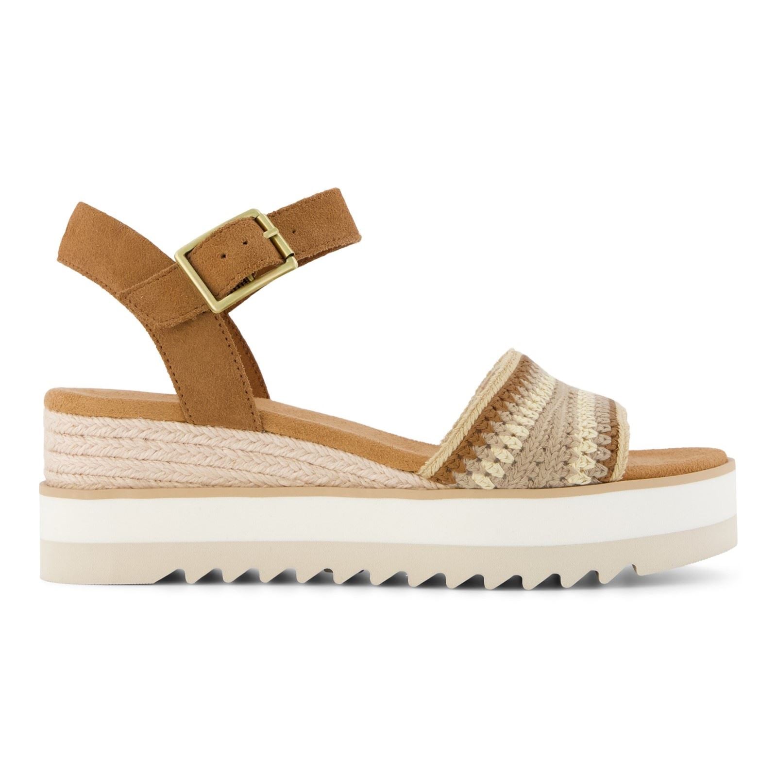 TOMS Diana Wedge Leder Damen Dunkelbeige Sandalen