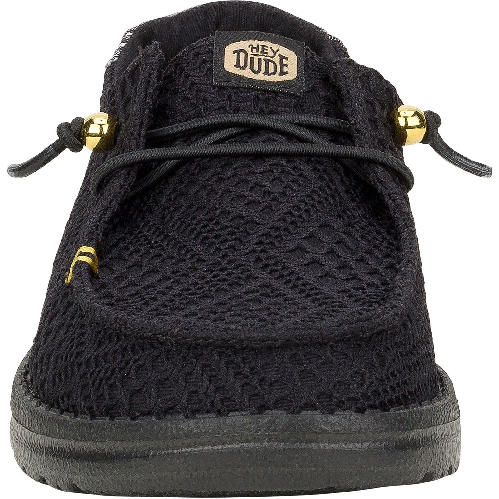 HEYDUDE Wendy Boho Crochet Polyester Damen Schwarz Slipper