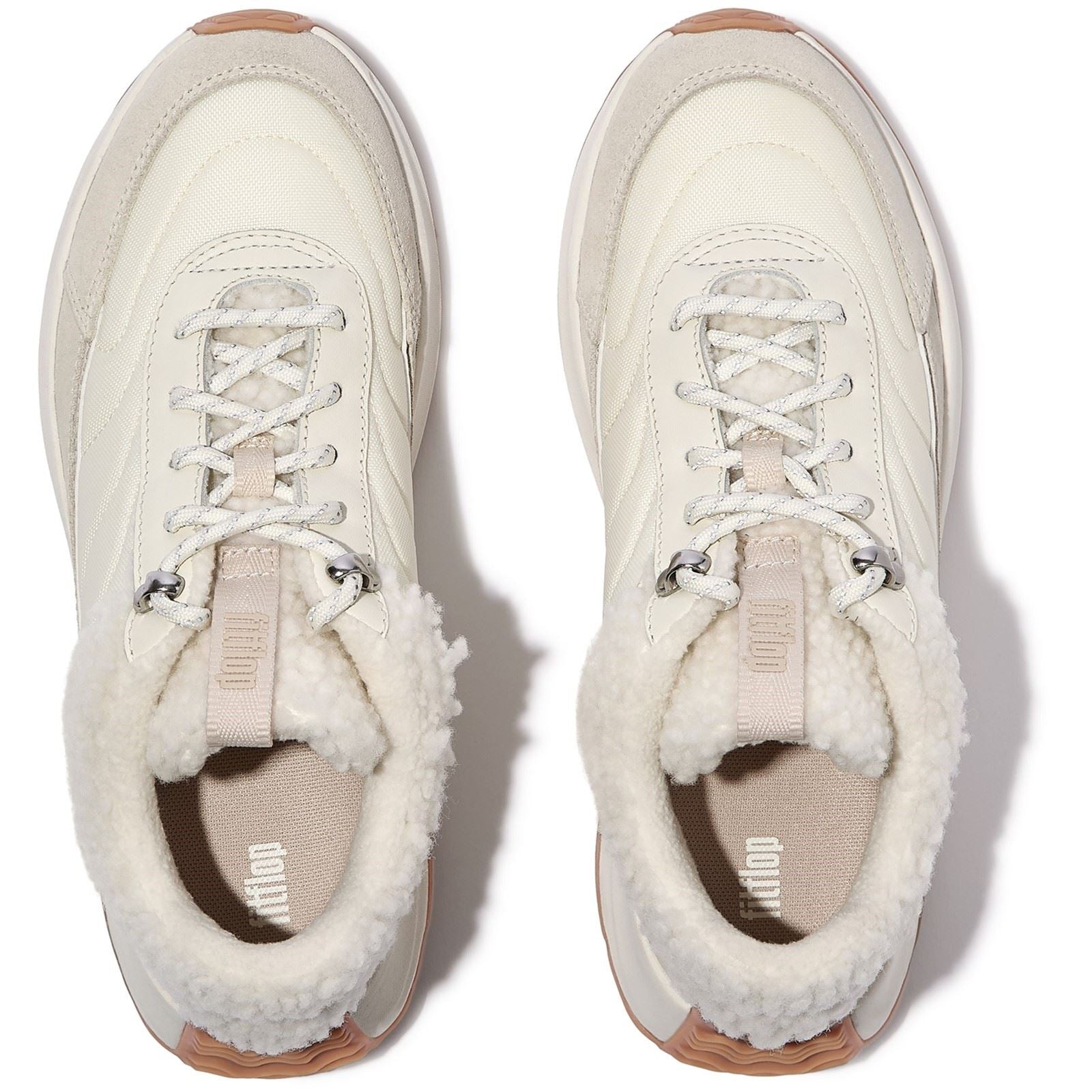 Fitflop F-Mode Flow Wildleder Damen Creme Mix Sneakers