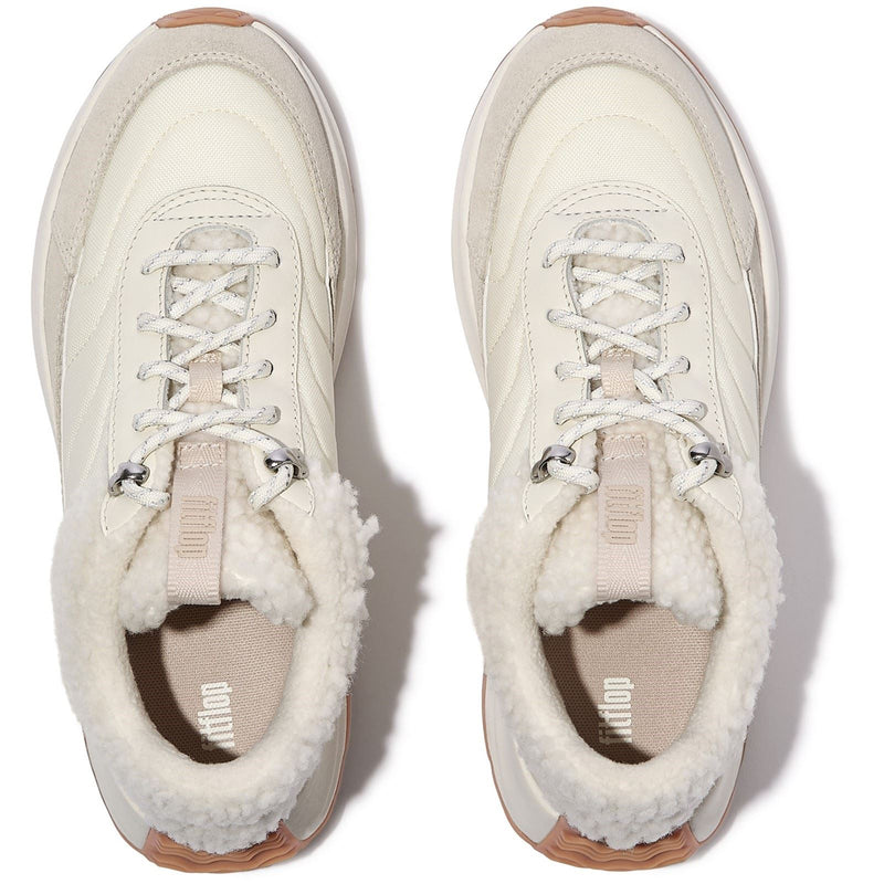 Fitflop F-Mode Flow Wildleder Damen Creme Mix Sneakers