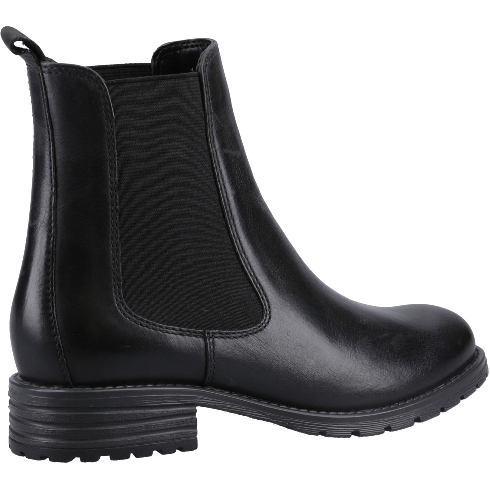 Hush Puppies Priya Leder Damen Schwarze Stiefel
