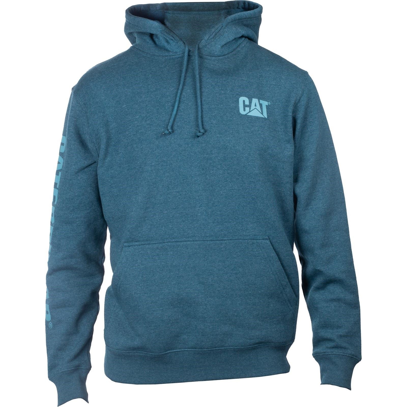 Caterpillar Trademark Banner Baumwoll Herrenblauer Kapuzensweatshirt
